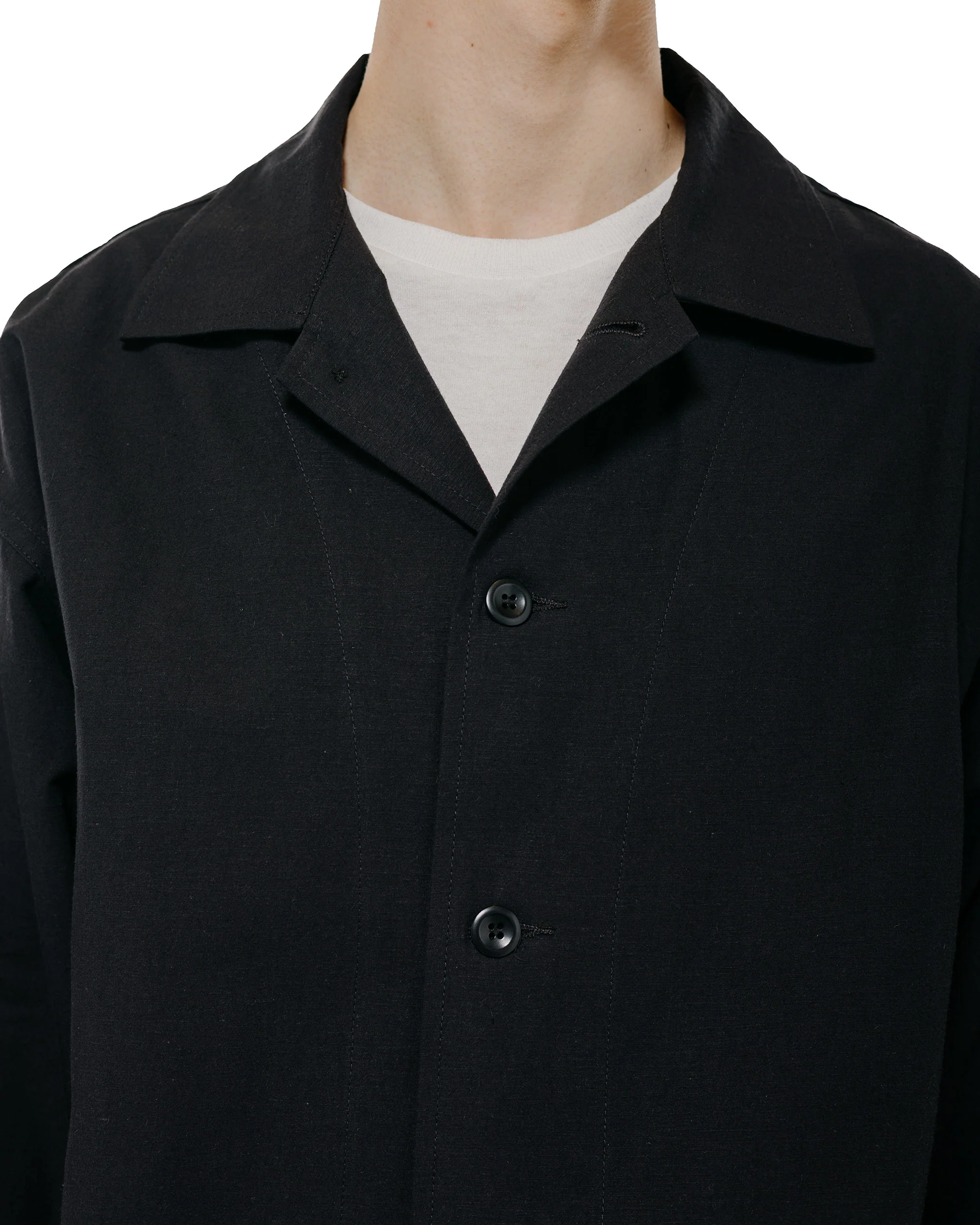 Body of Work Linden Jacket Nep Cotton Linen Black - Image 3