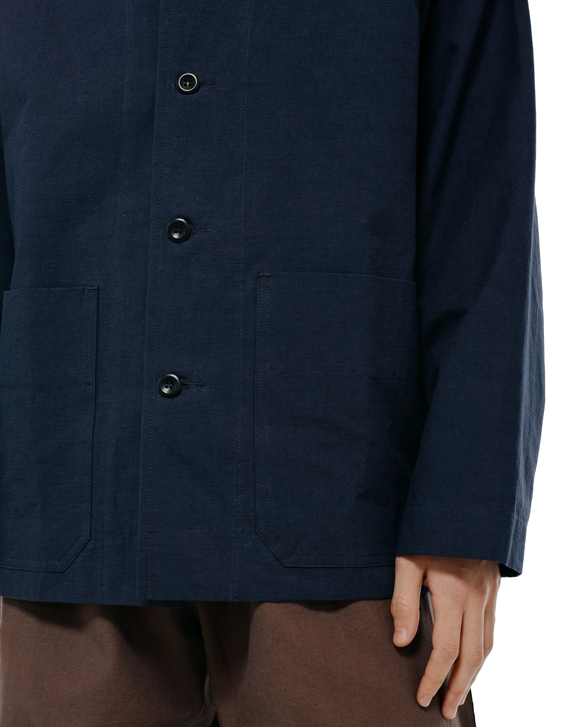 Body of Work Linden Jacket Nep Cotton Linen Navy - Image 3