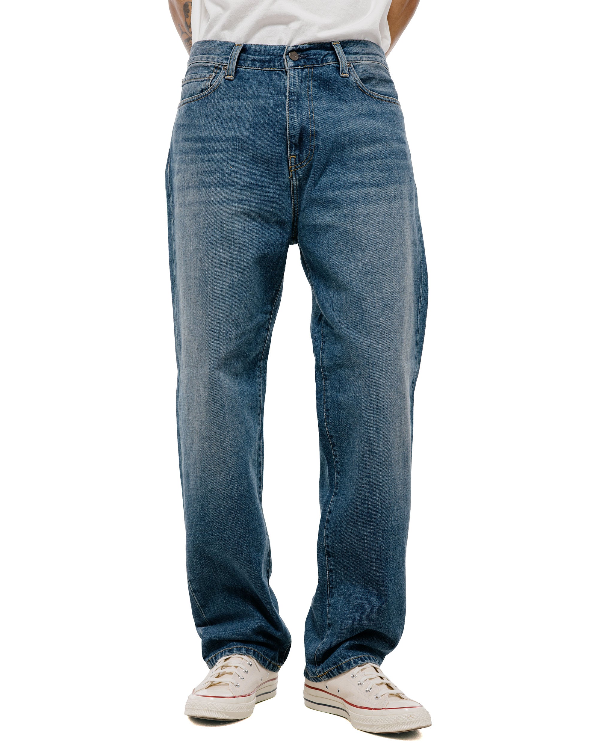 Carhartt W.I.P. Aaron Pant Blue Dark Used Wash - Image 2