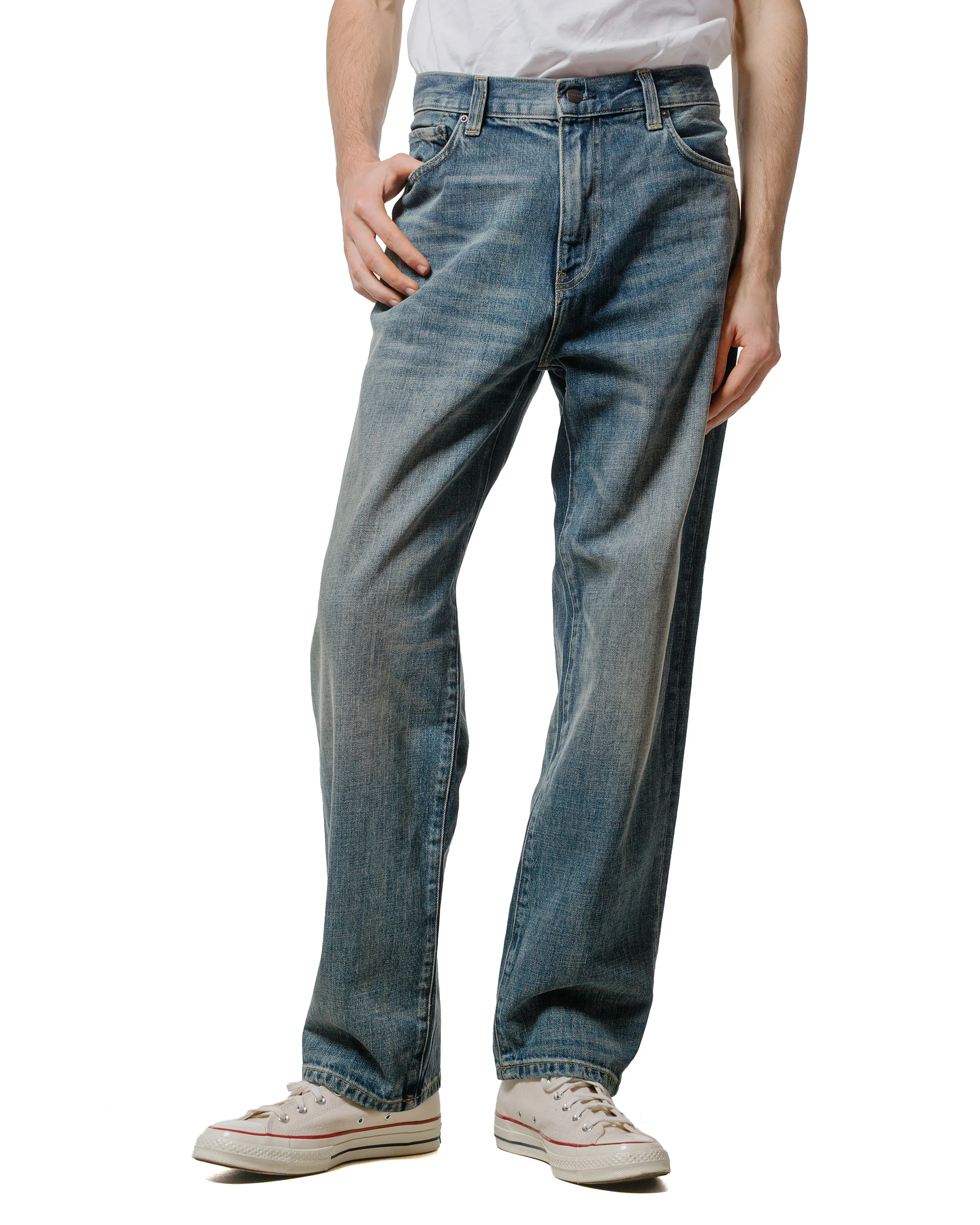 Carhartt W.I.P. Aaron Pant Blue Worn Used Wash - Image 2