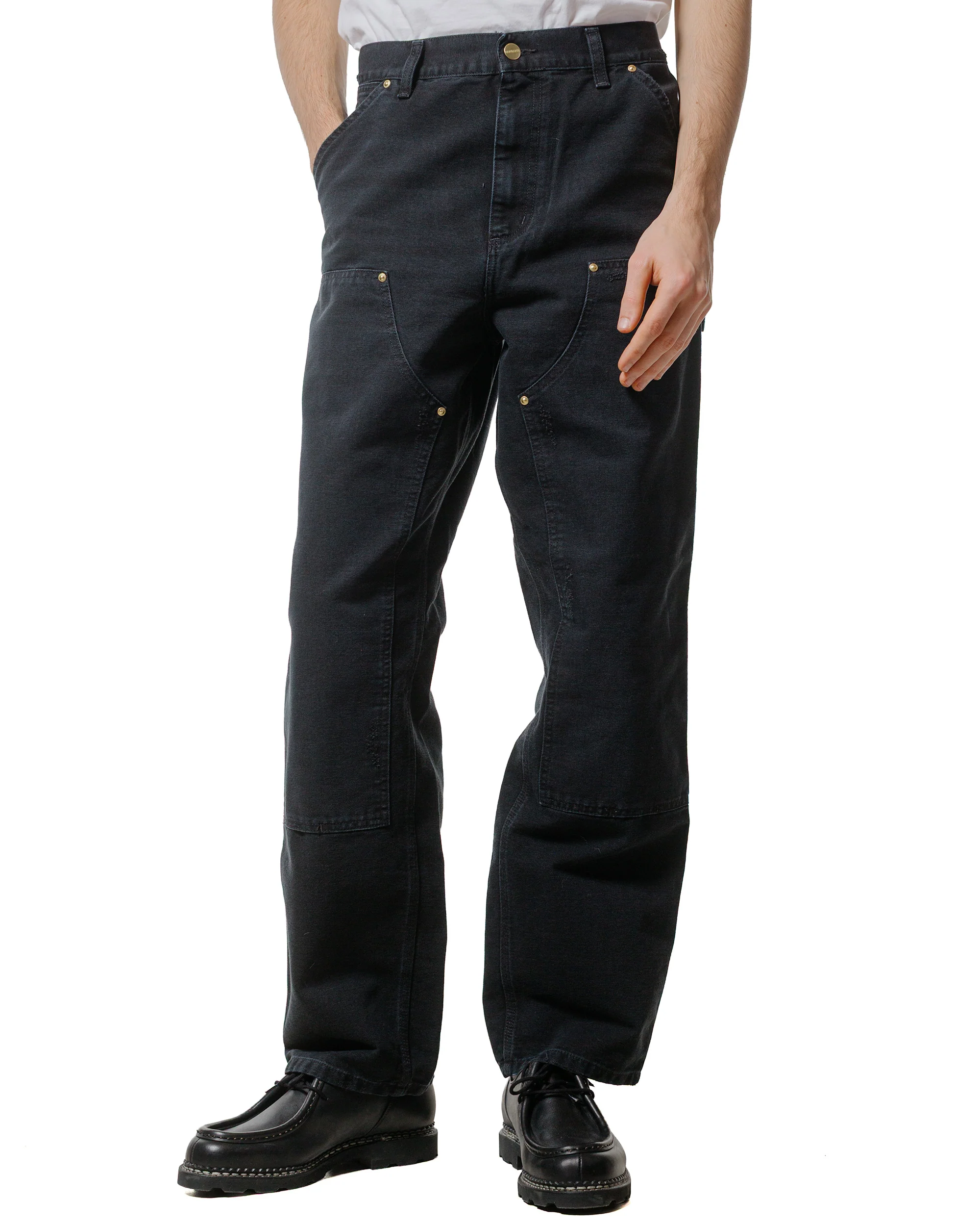 Carhartt W.I.P. Double Knee Pant Black Grind Wash - Image 2