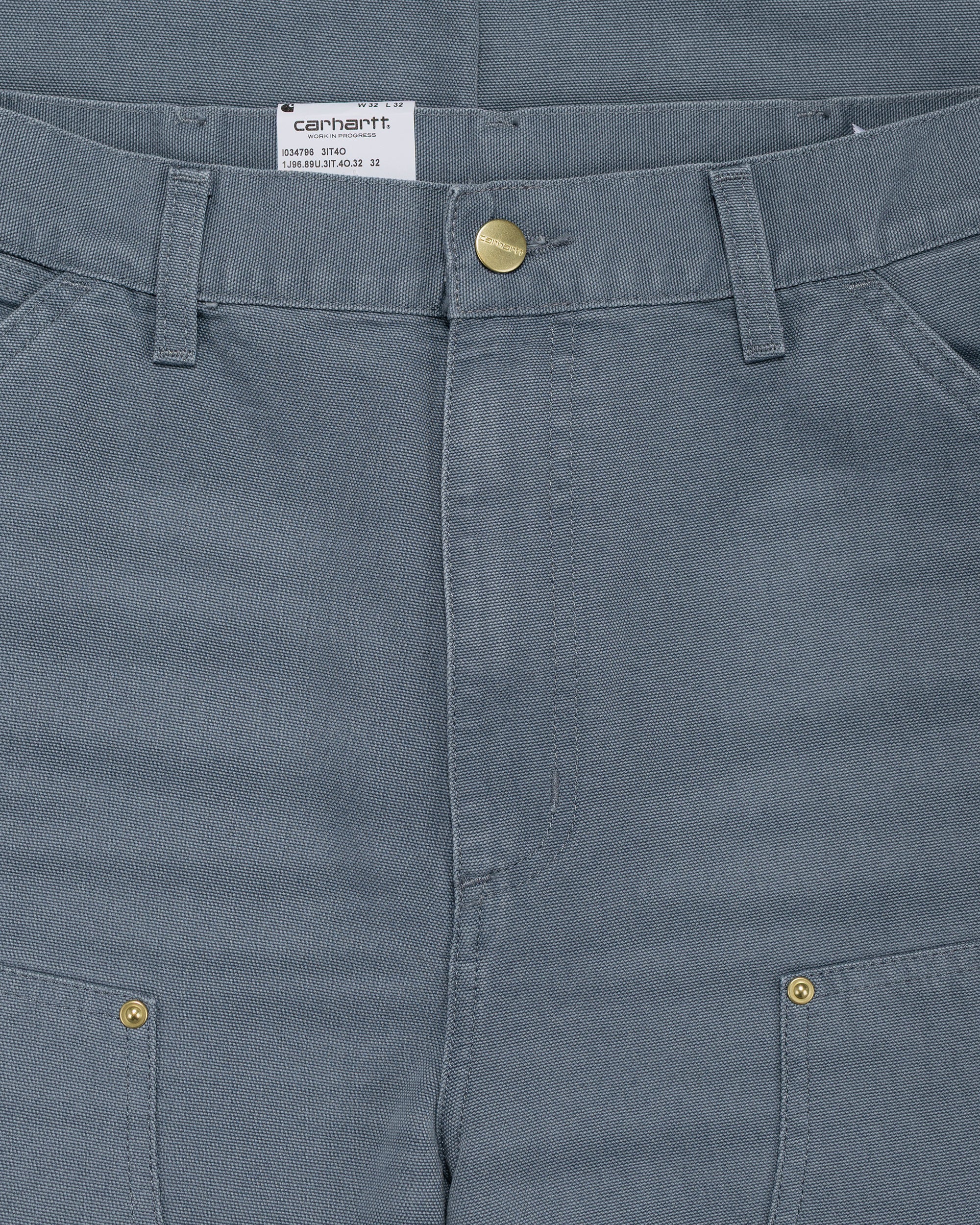 Carhartt W.I.P. Double Knee Pant Cozy Blue Stone Canvas - Image 5