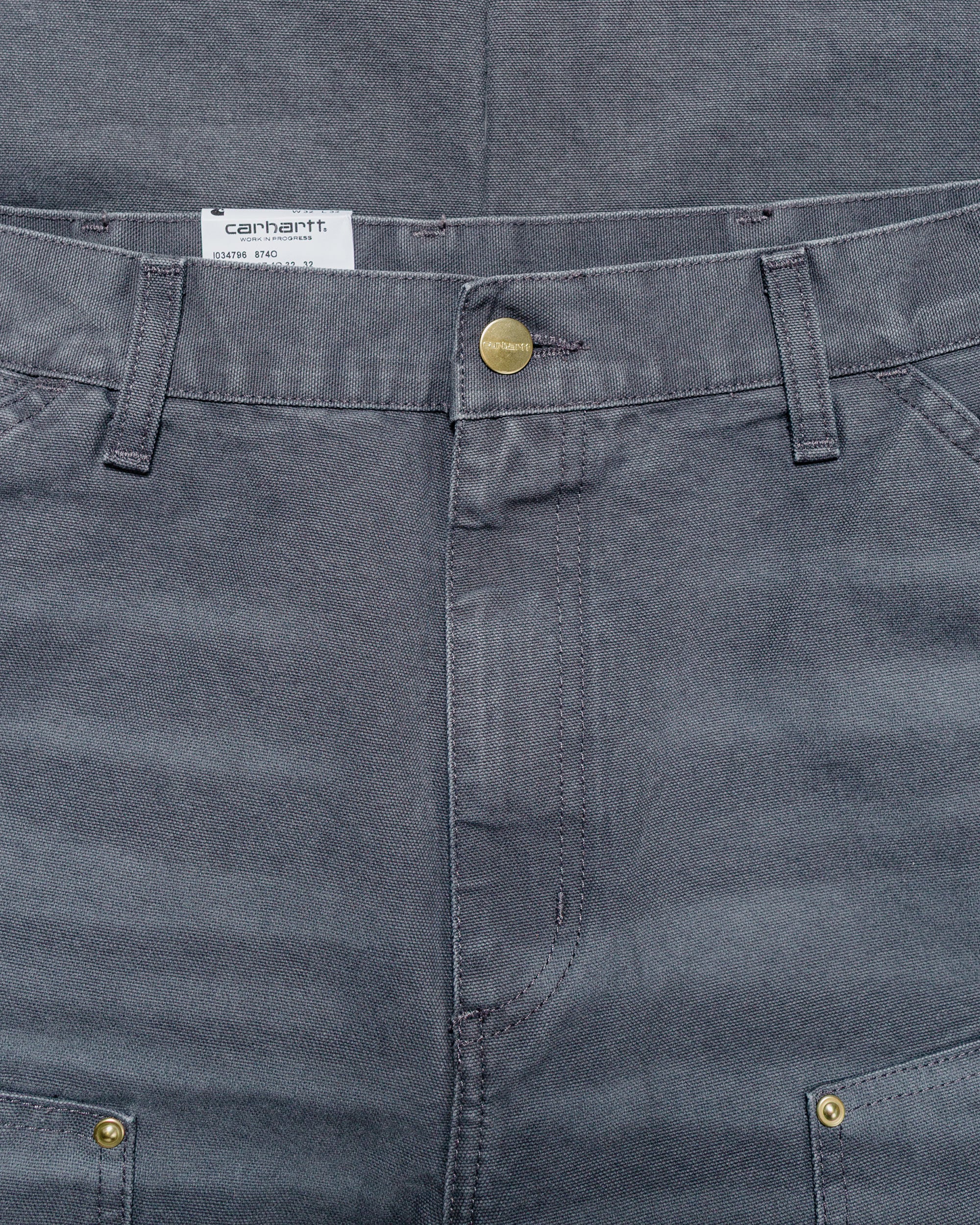 Carhartt W.I.P. Double Knee Pant Graphite Stone Canvas - Image 5