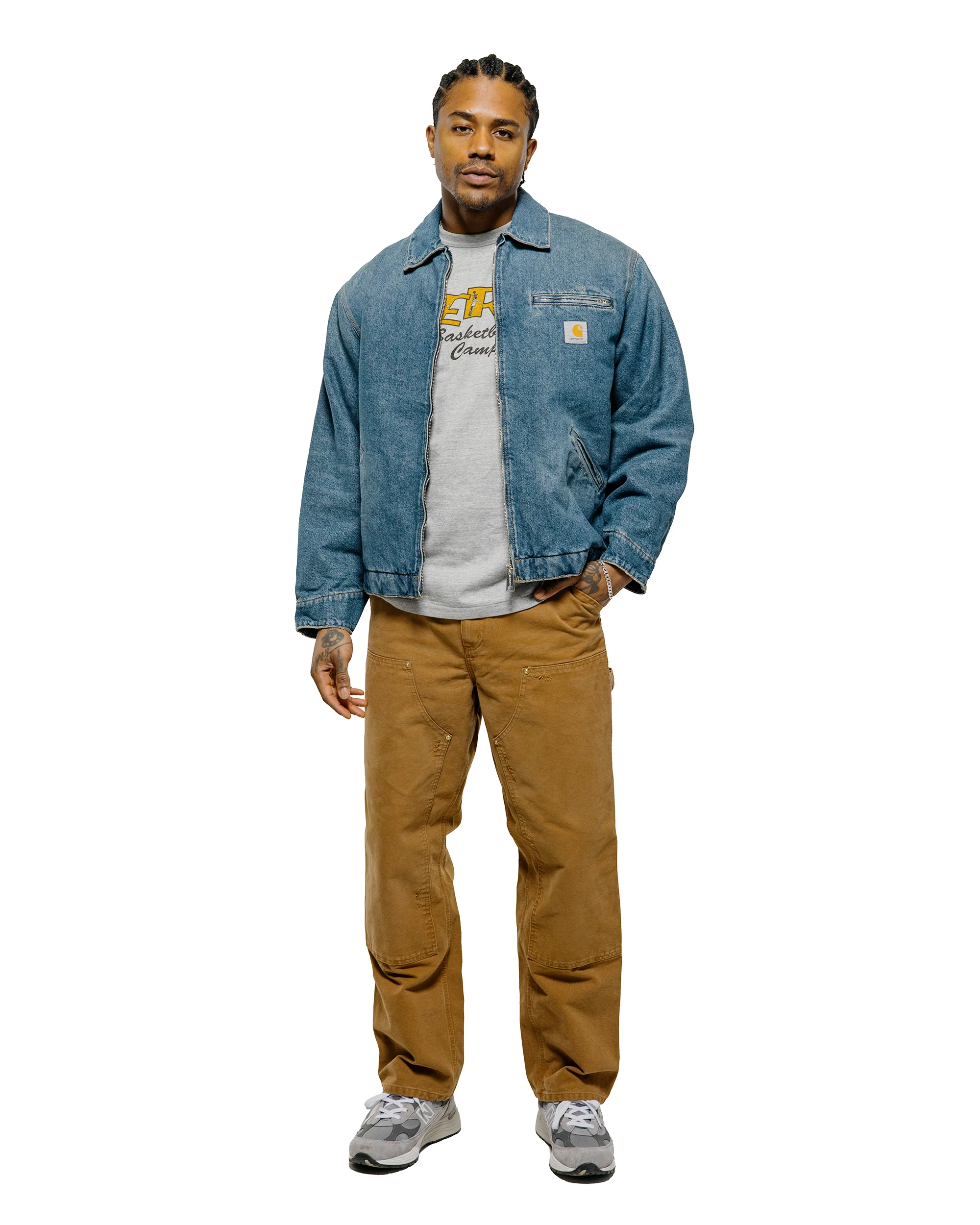 Carhartt W.I.P. Double Knee Pant Hamilton Brown Grind Wash - Image 4