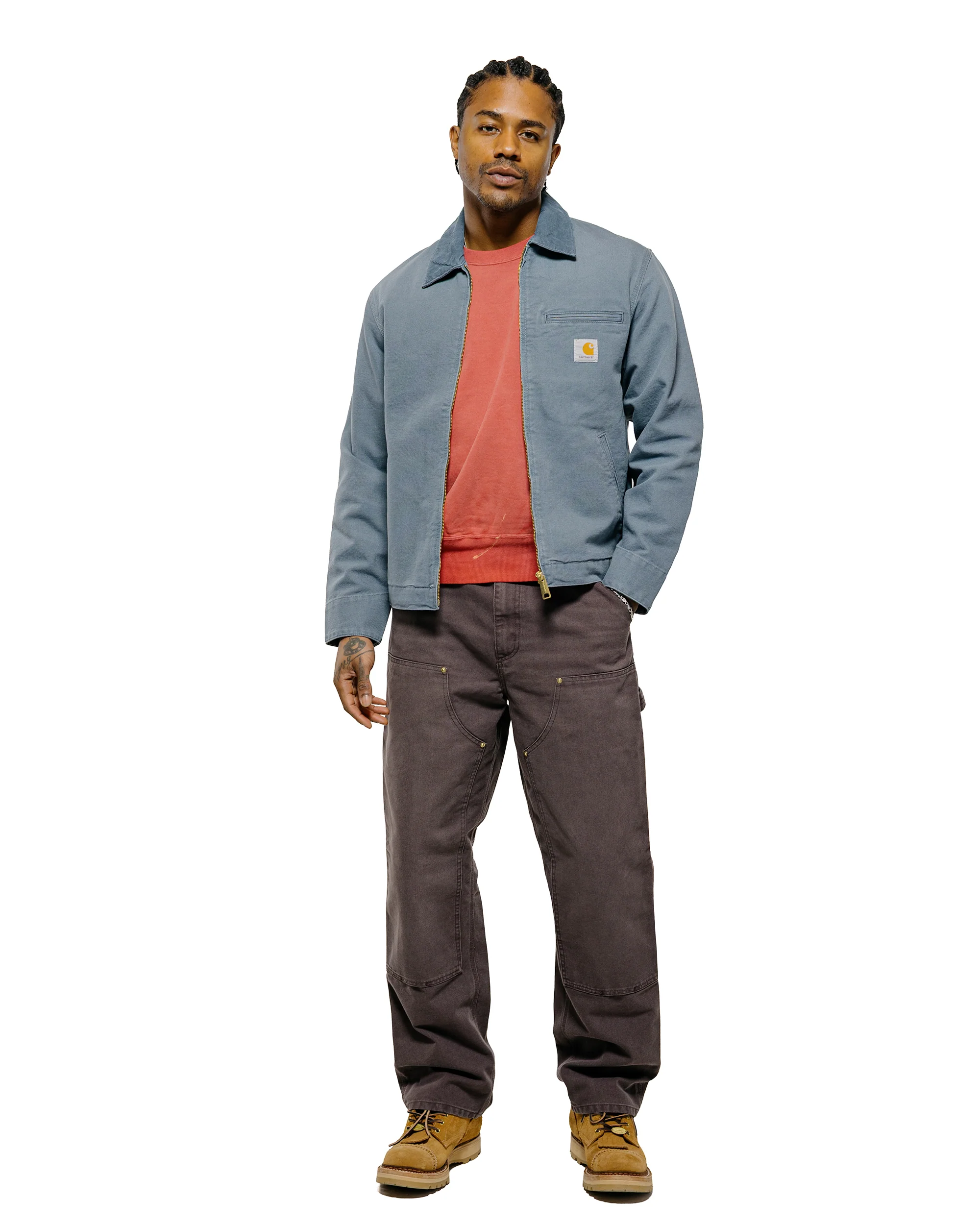 Carhartt W.I.P. Double Knee Pant Shale Stone Canvas - Image 4