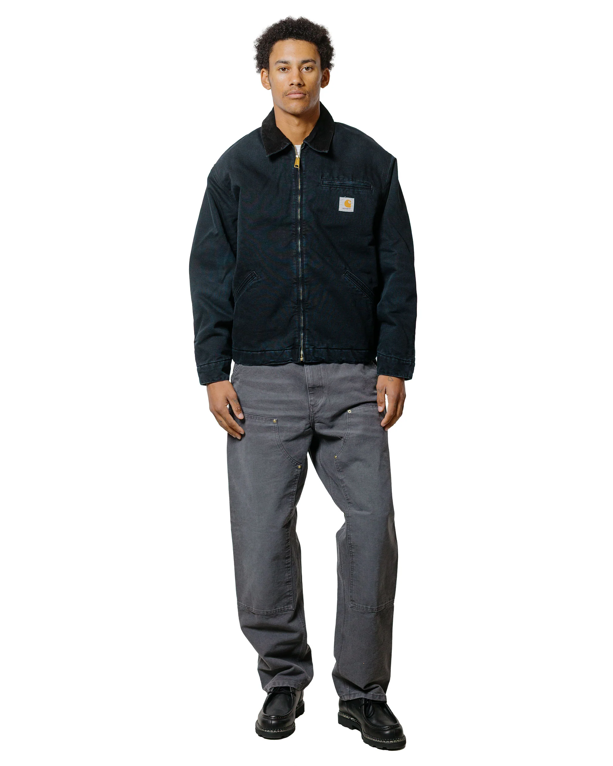 Carhartt W.I.P. OG Detroit Jacket Black/Black Stone Canvas - Image 4