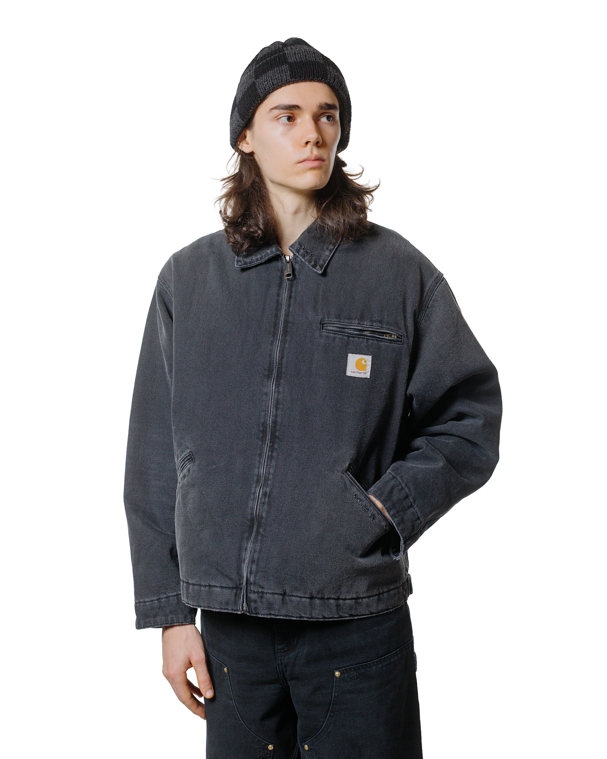 Carhartt W.I.P. OG Detroit Jacket Black Grind Wash - Image 2
