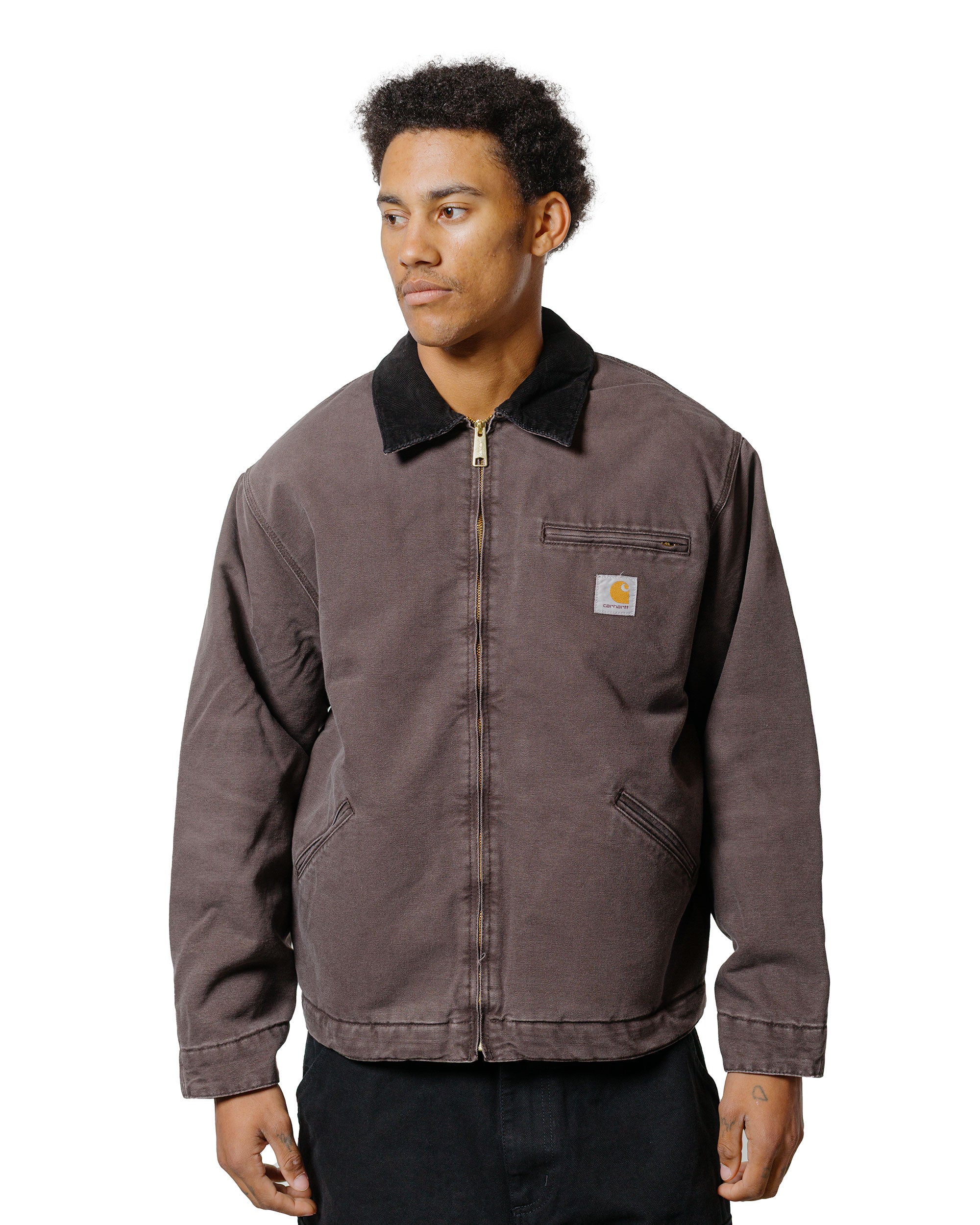 Carhartt W.I.P. OG Detroit Jacket Tobacco/Black Stone Canvas - Image 2