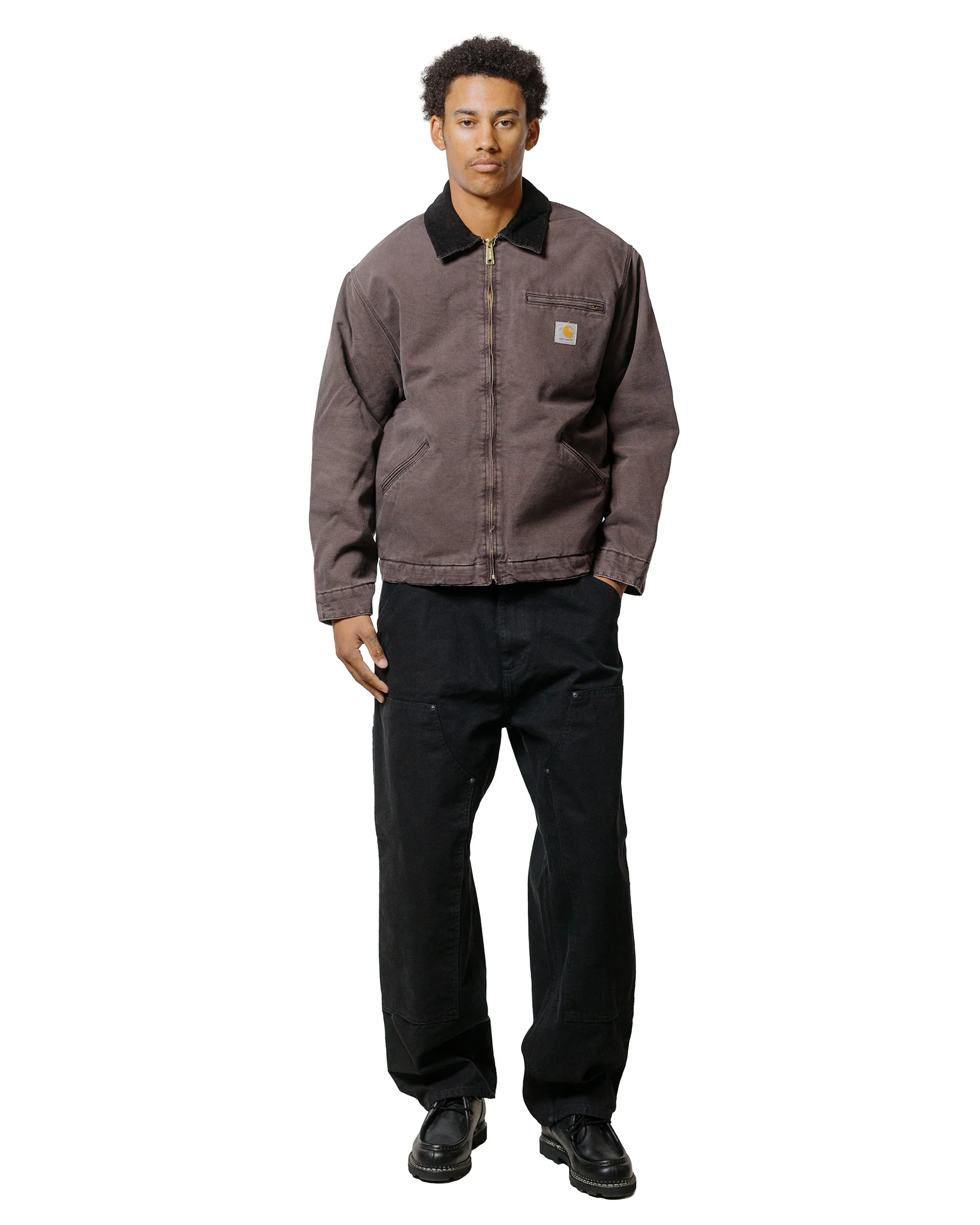 Carhartt W.I.P. OG Detroit Jacket Tobacco/Black Stone Canvas - Image 4