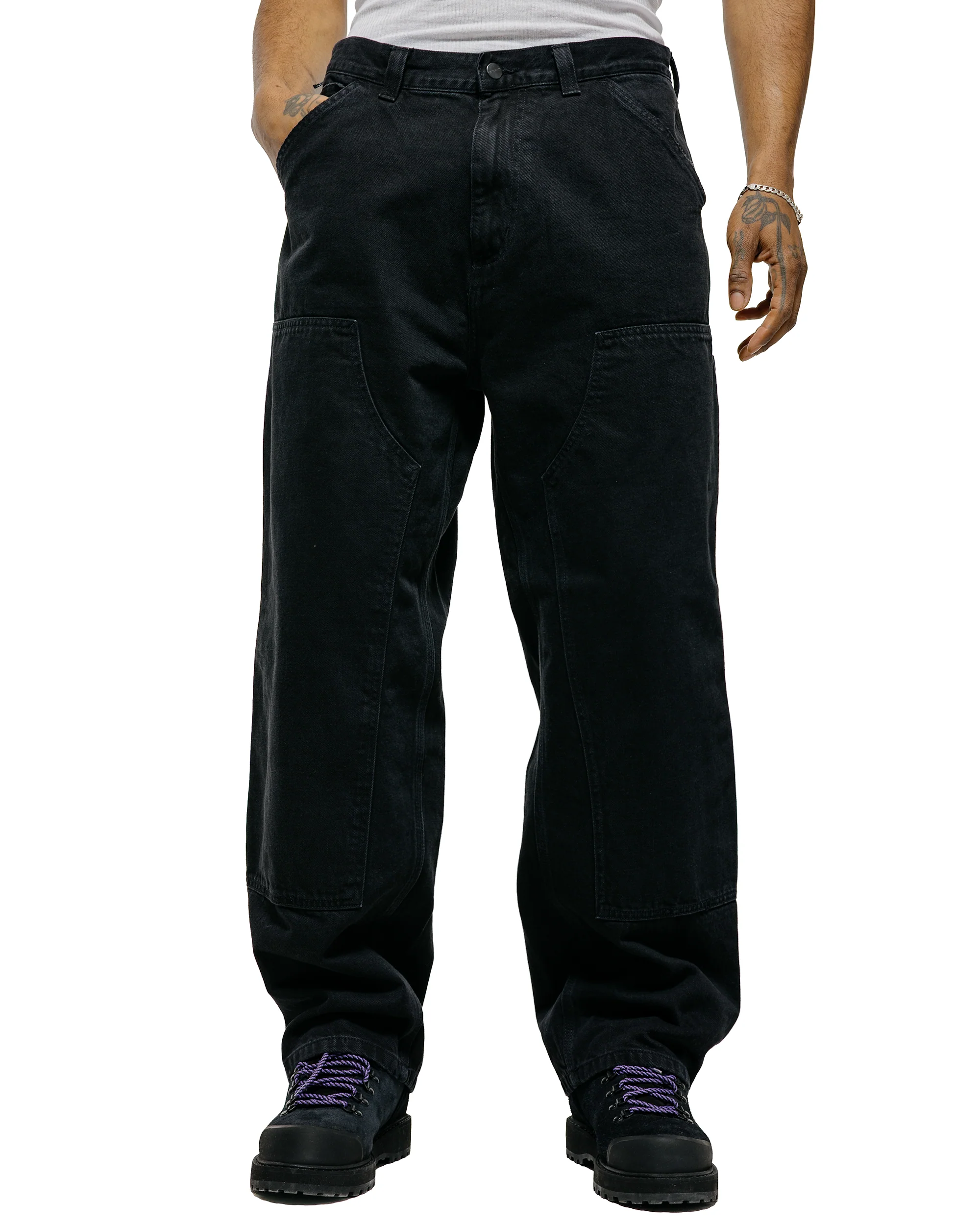 Carhartt W.I.P. OG Double Knee Pant Black Grind Wash - Image 2