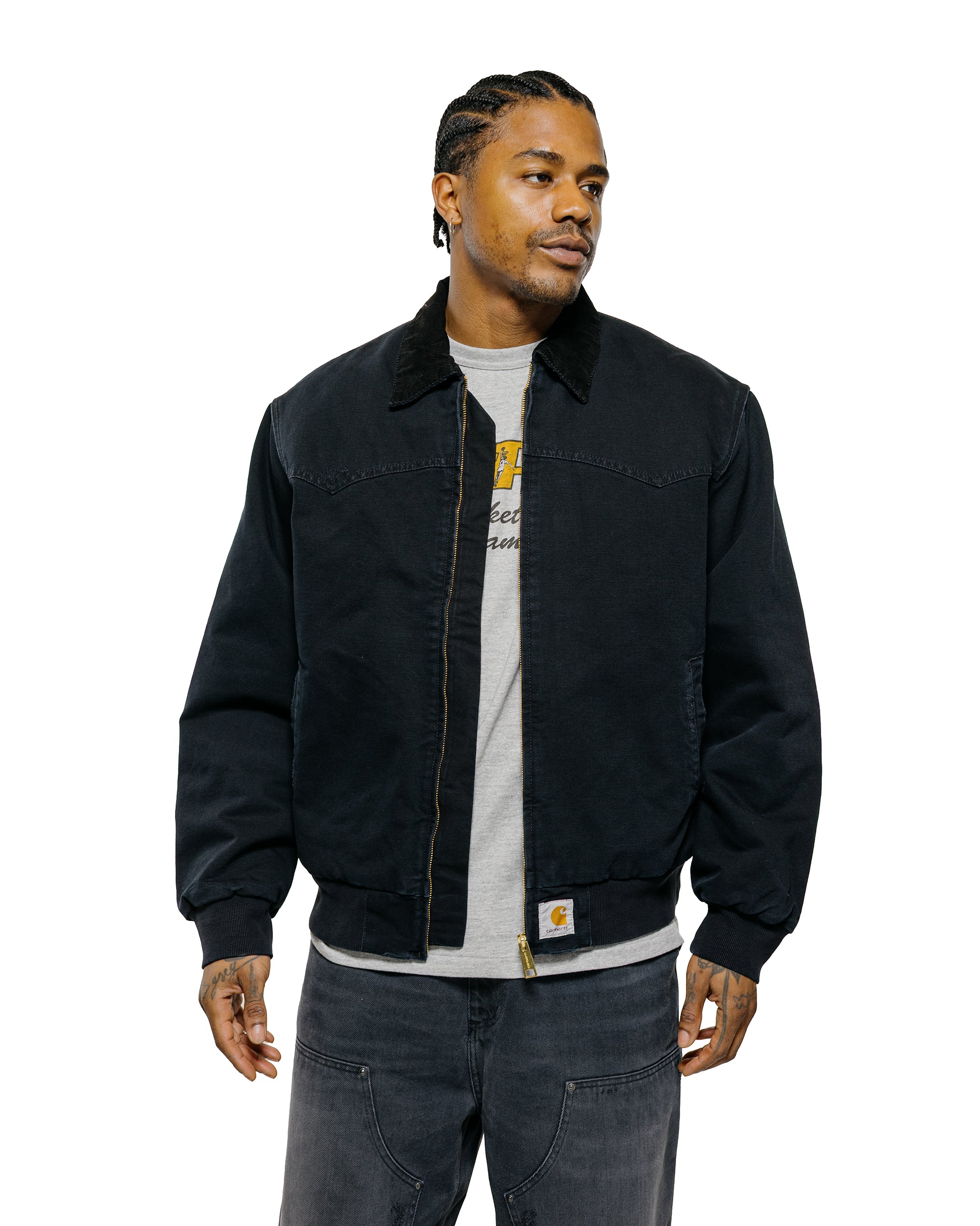 Carhartt W.I.P. OG Santa Fe Coat Black/Black Grind Wash - Image 2