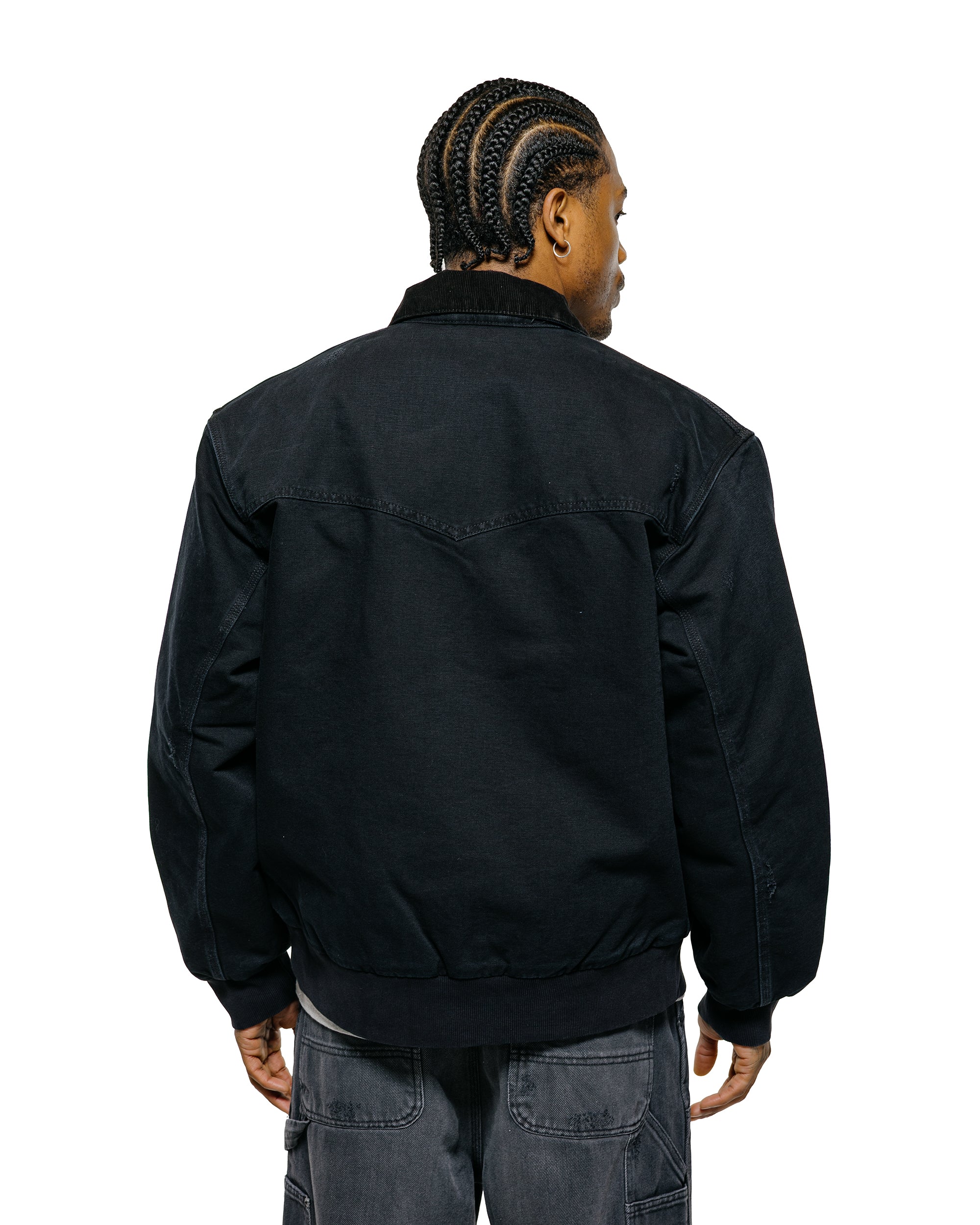 Carhartt W.I.P. OG Santa Fe Coat Black/Black Grind Wash - Image 3