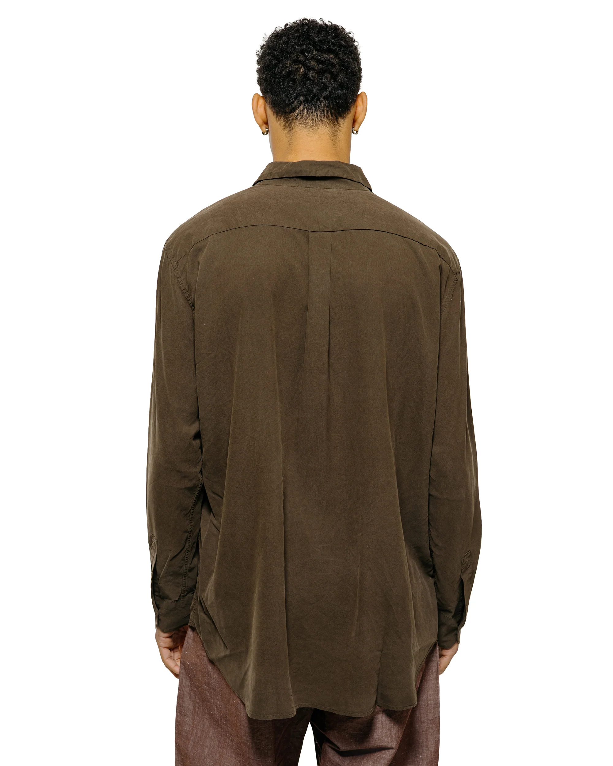 CASEY CASEY Big Raccourice Shirt Spun Silk Brown - Image 3