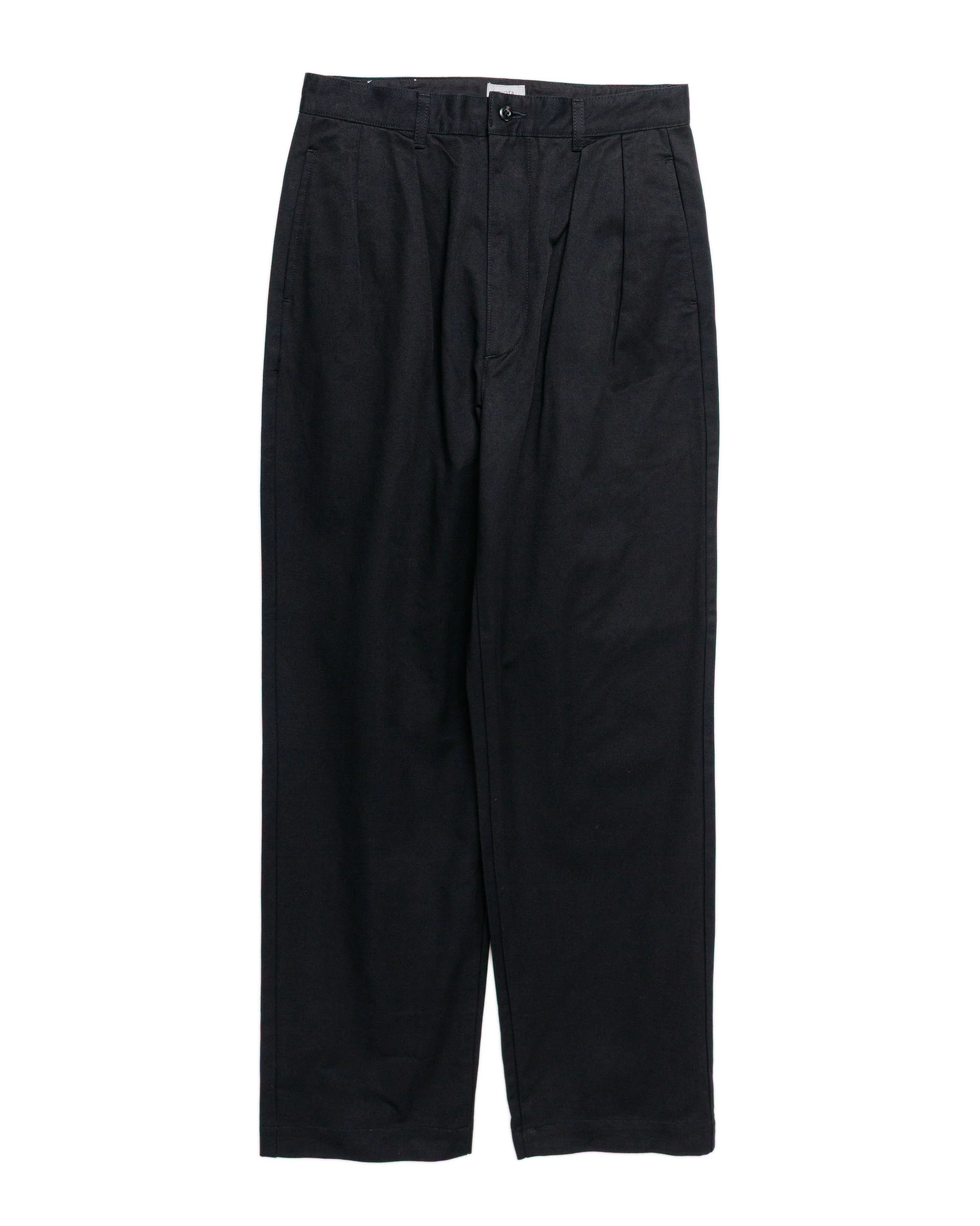 CIOTA 2 Tuck Chino Cloth Pants (Stone Wash) Black