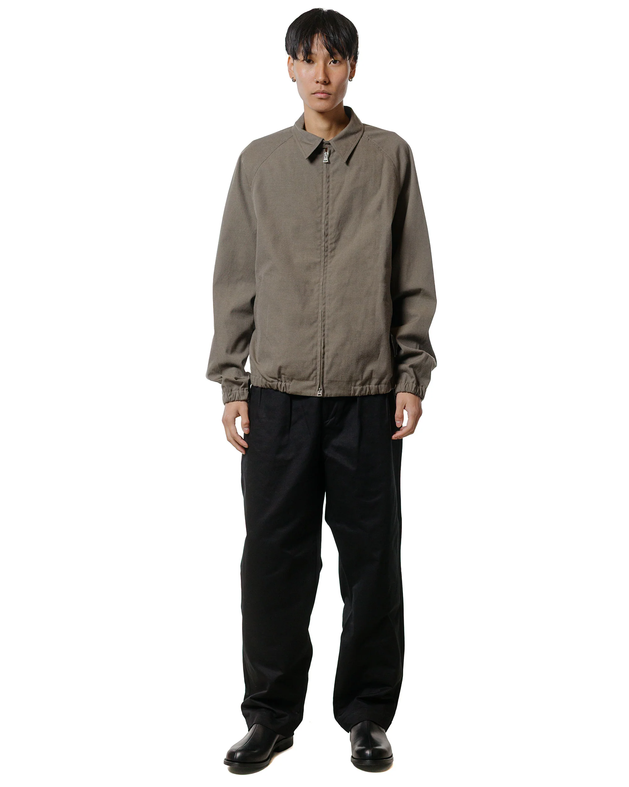 CIOTA 2 Tuck Chino Cloth Pants (Stone Wash) Black - Image 4