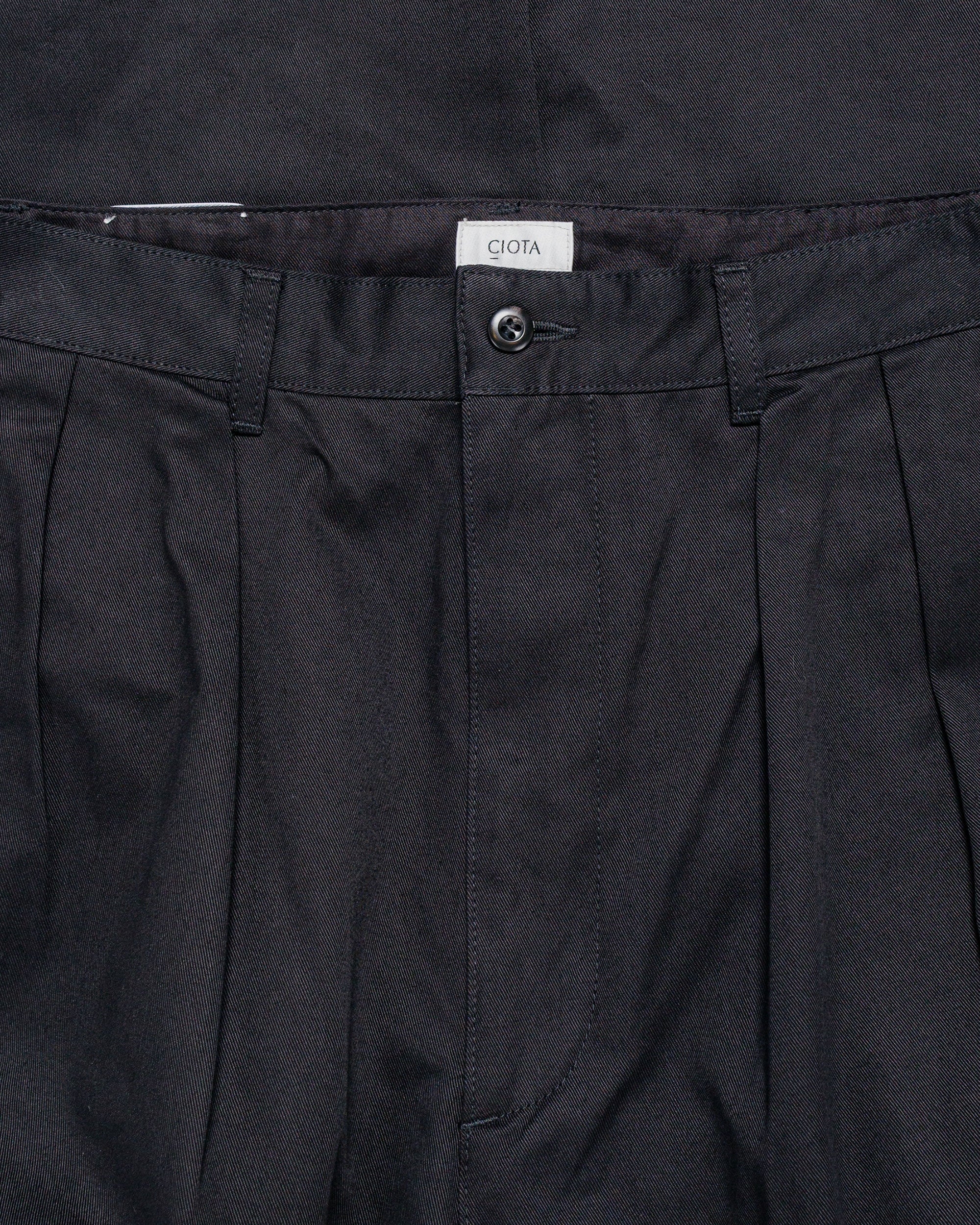CIOTA 2 Tuck Chino Cloth Pants (Stone Wash) Black - Image 5