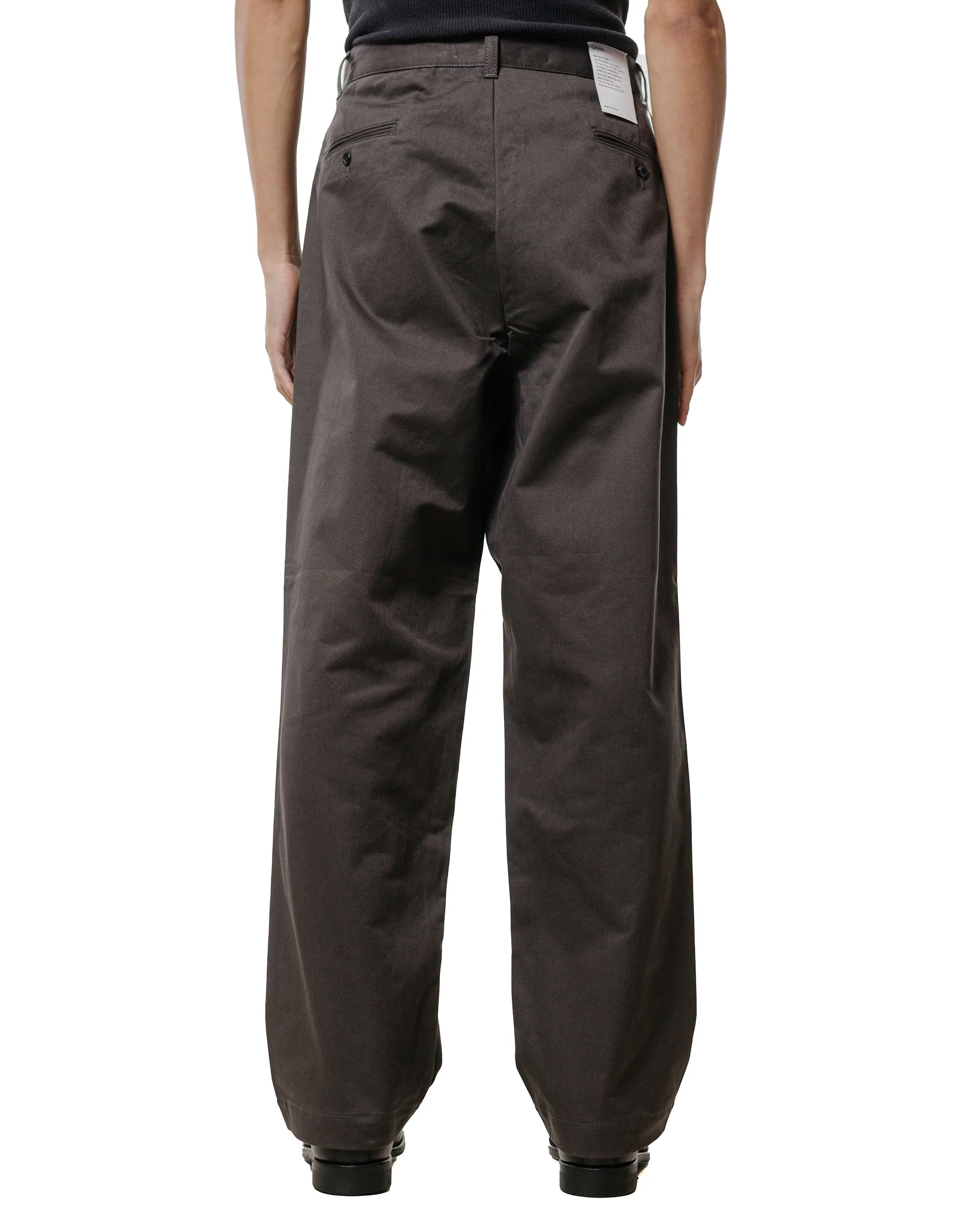 CIOTA 2 Tuck Chino Cloth Pants (Stone Wash) Charcoal Grey - Image 3