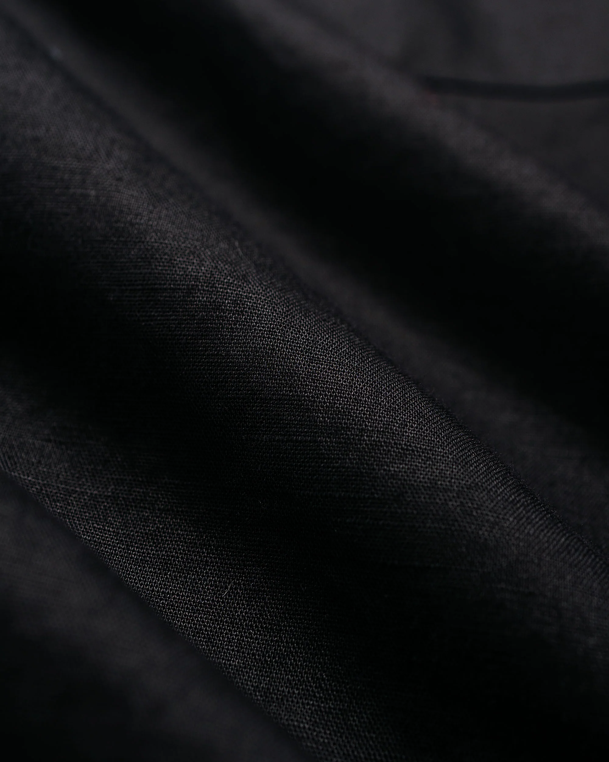CIOTA Open Collar Short Sleeve Shirt Cotton/Linen Black - Image 6