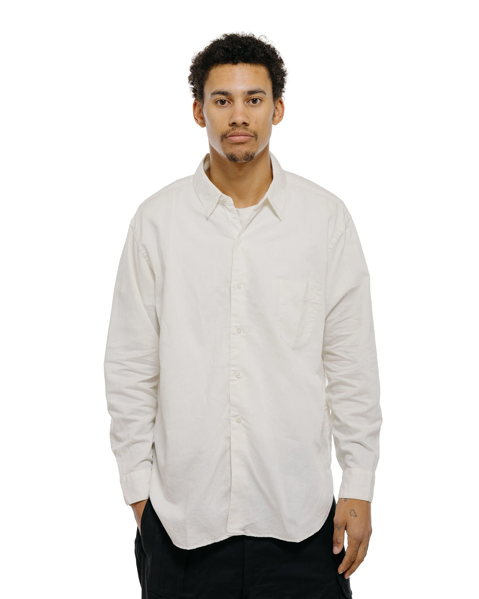 CIOTA Regular Collar Shirt Cotton/Linen Off White - Image 2