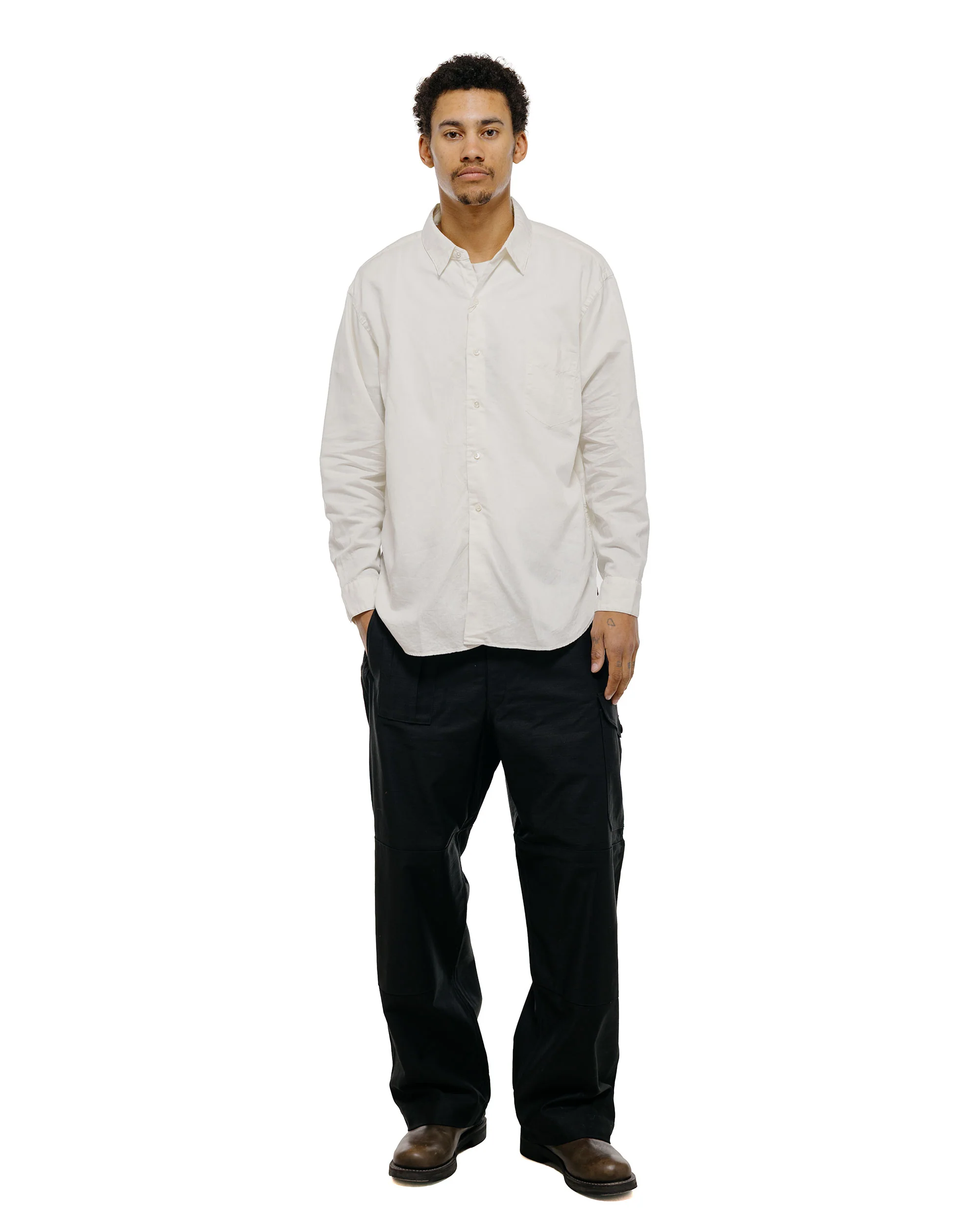 CIOTA Regular Collar Shirt Cotton/Linen Off White - Image 5