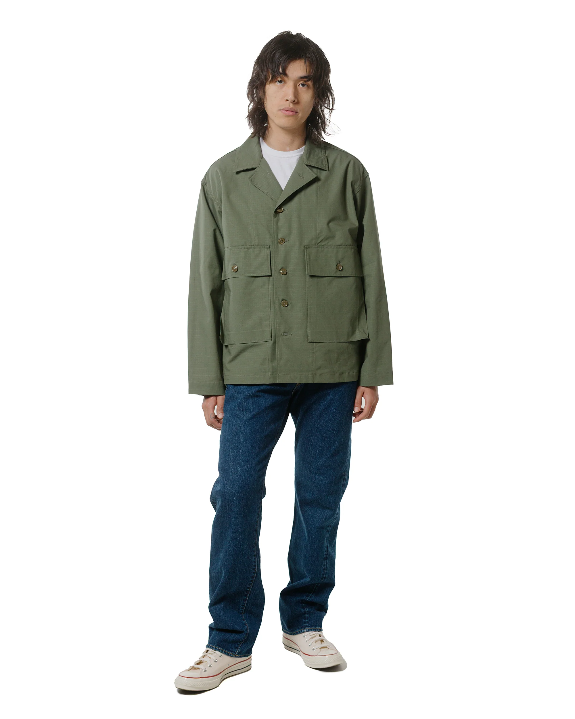 CIOTA Straight 5 Pocket Pants (Real Indigo) Dark Blue Damage - Image 4