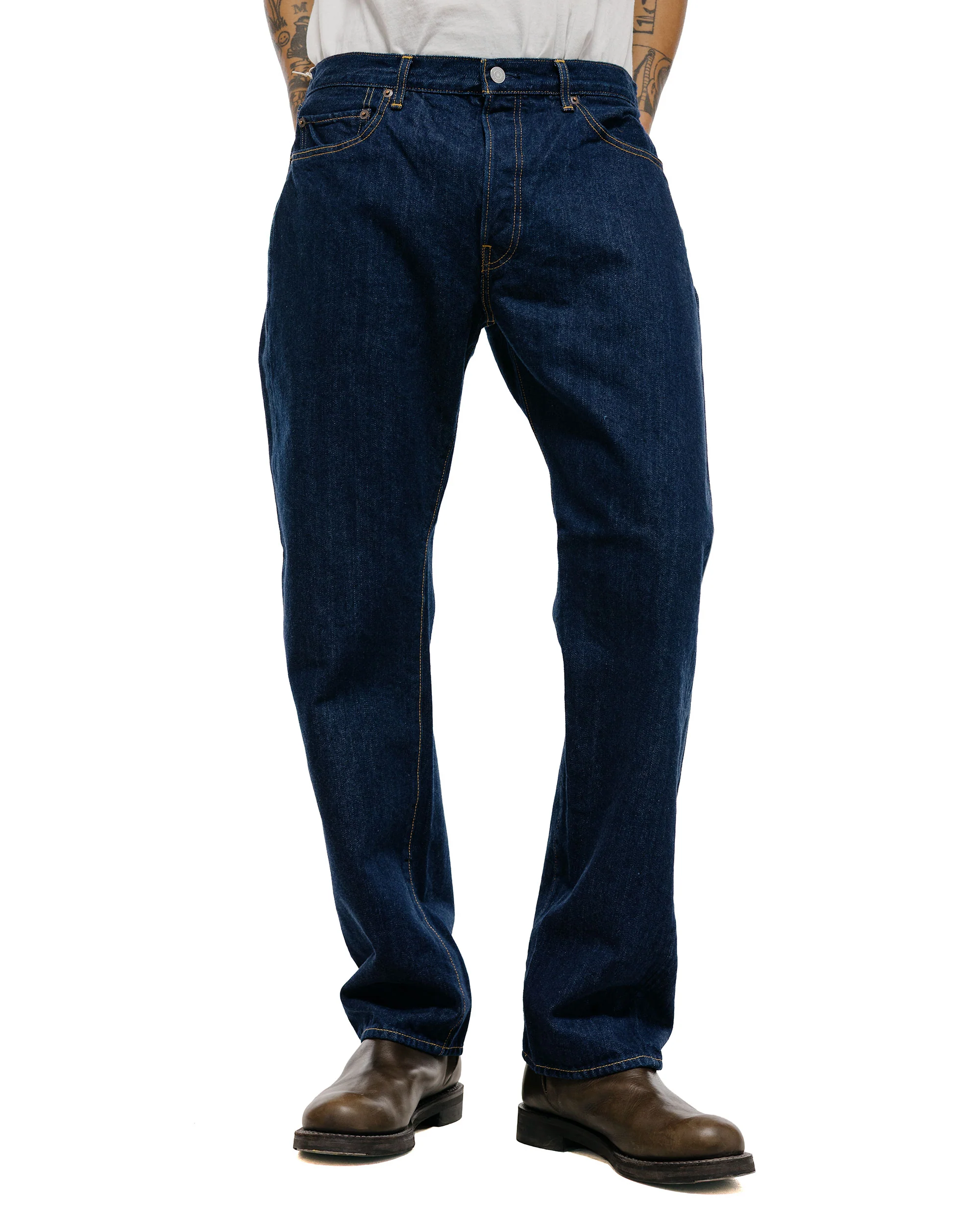 CIOTA Straight 5 Pocket Pants (Real Indigo) Navy One Wash - Image 2