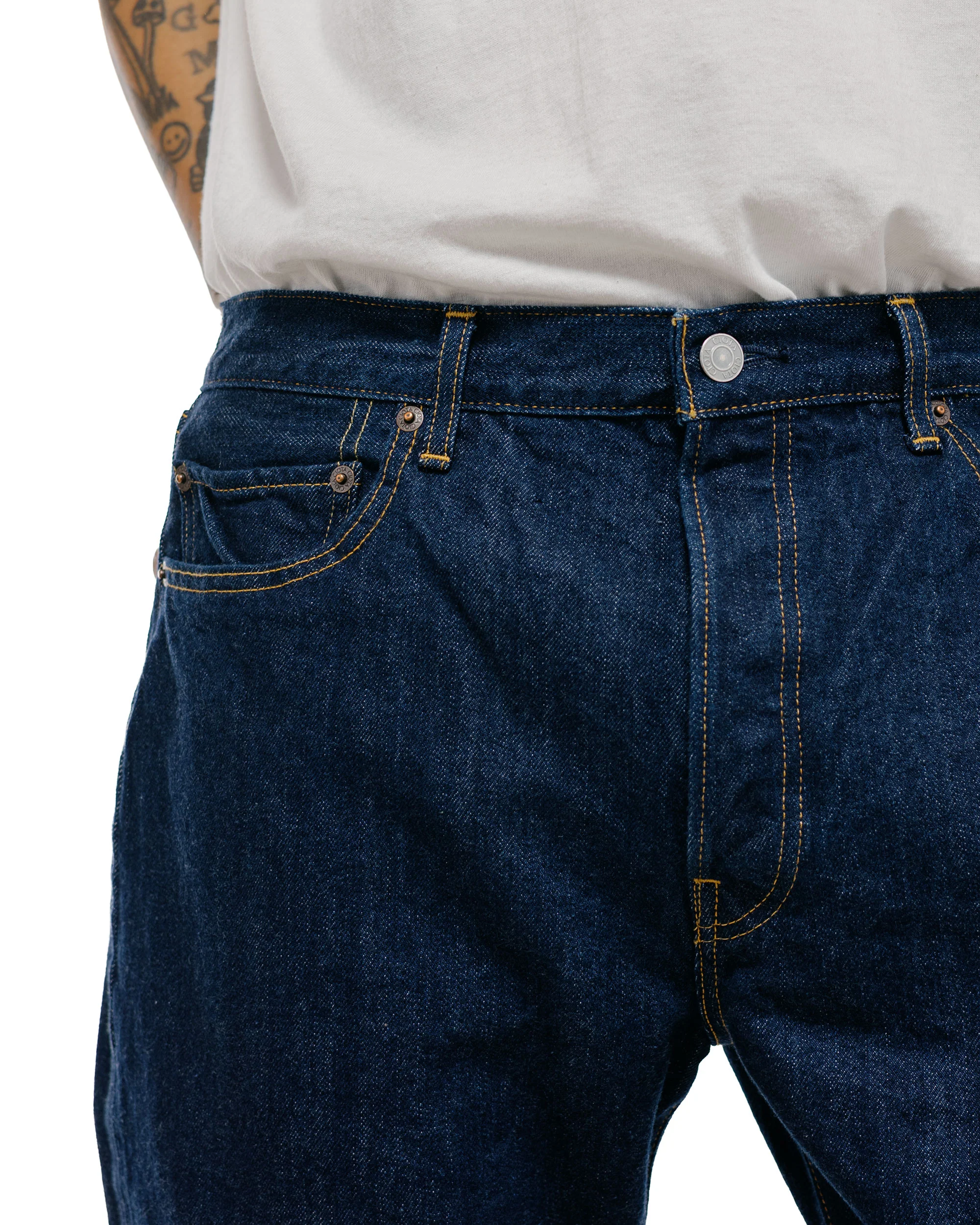 CIOTA Straight 5 Pocket Pants (Real Indigo) Navy One Wash - Image 3