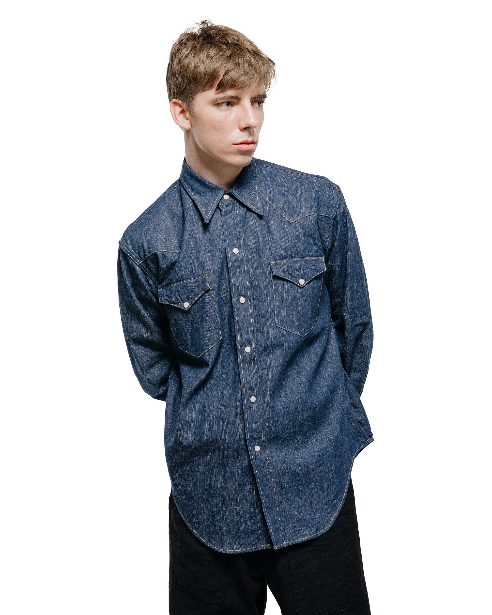 Cohérence Abiquiu 10oz Logger Selvedge Denim Shirt Indigo - Image 2
