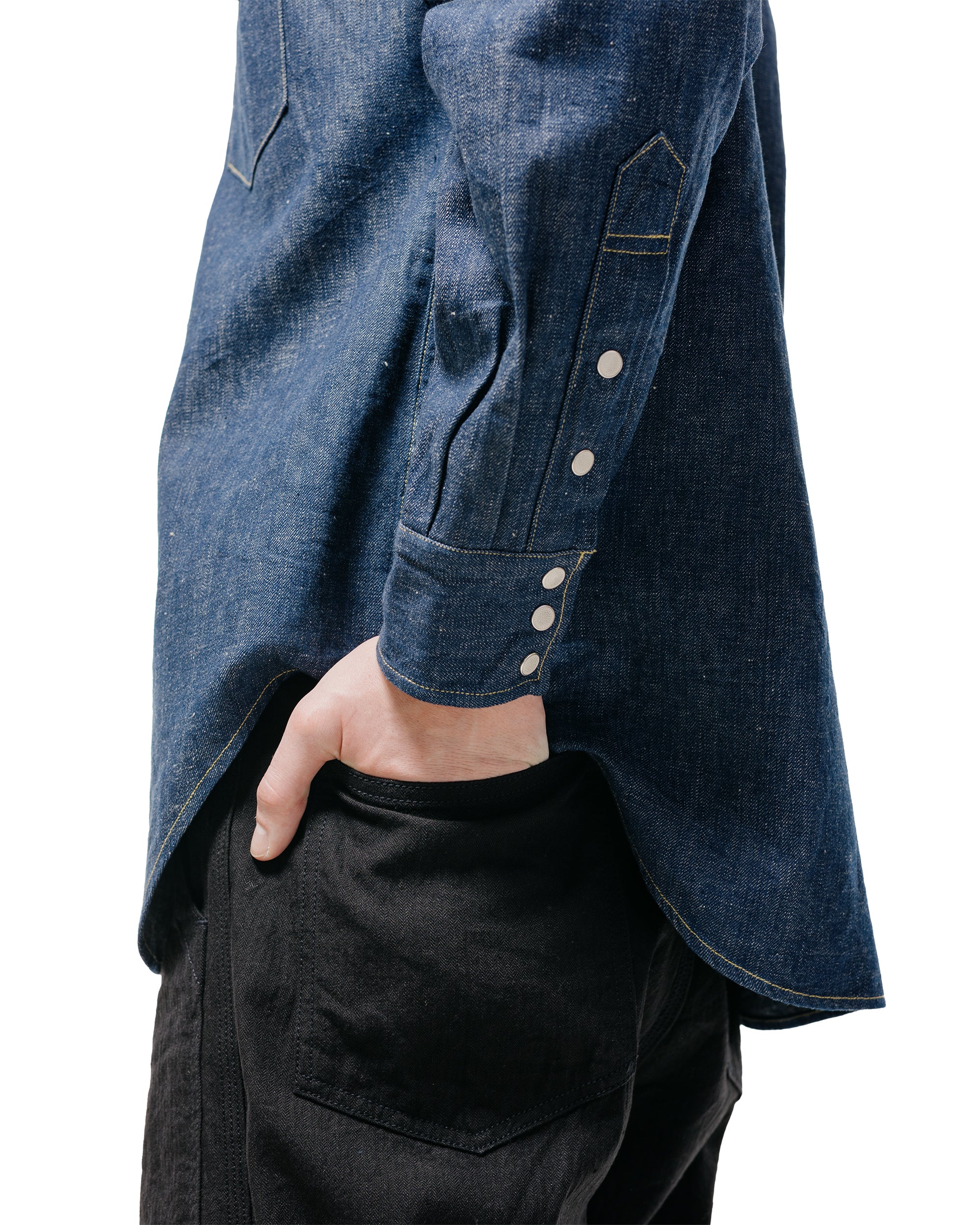 Cohérence Abiquiu 10oz Logger Selvedge Denim Shirt Indigo - Image 4