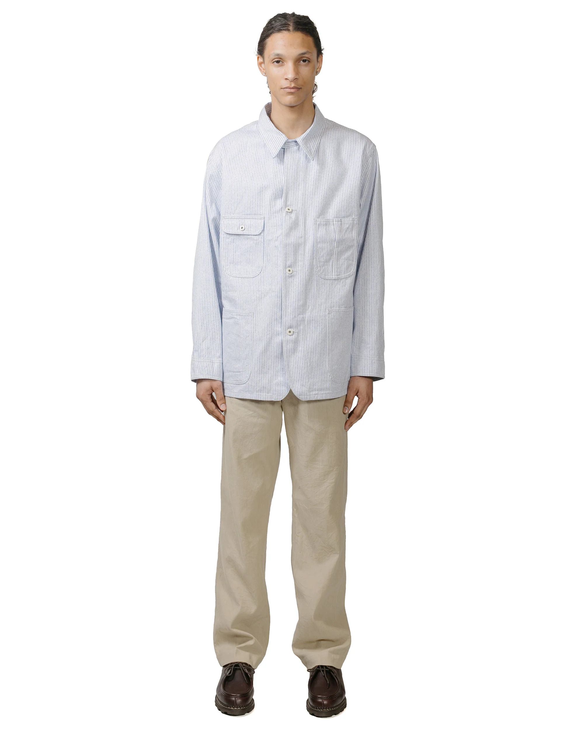 Cohérence Jackson Jaspé Striped Twill Jacket Blue - Image 4