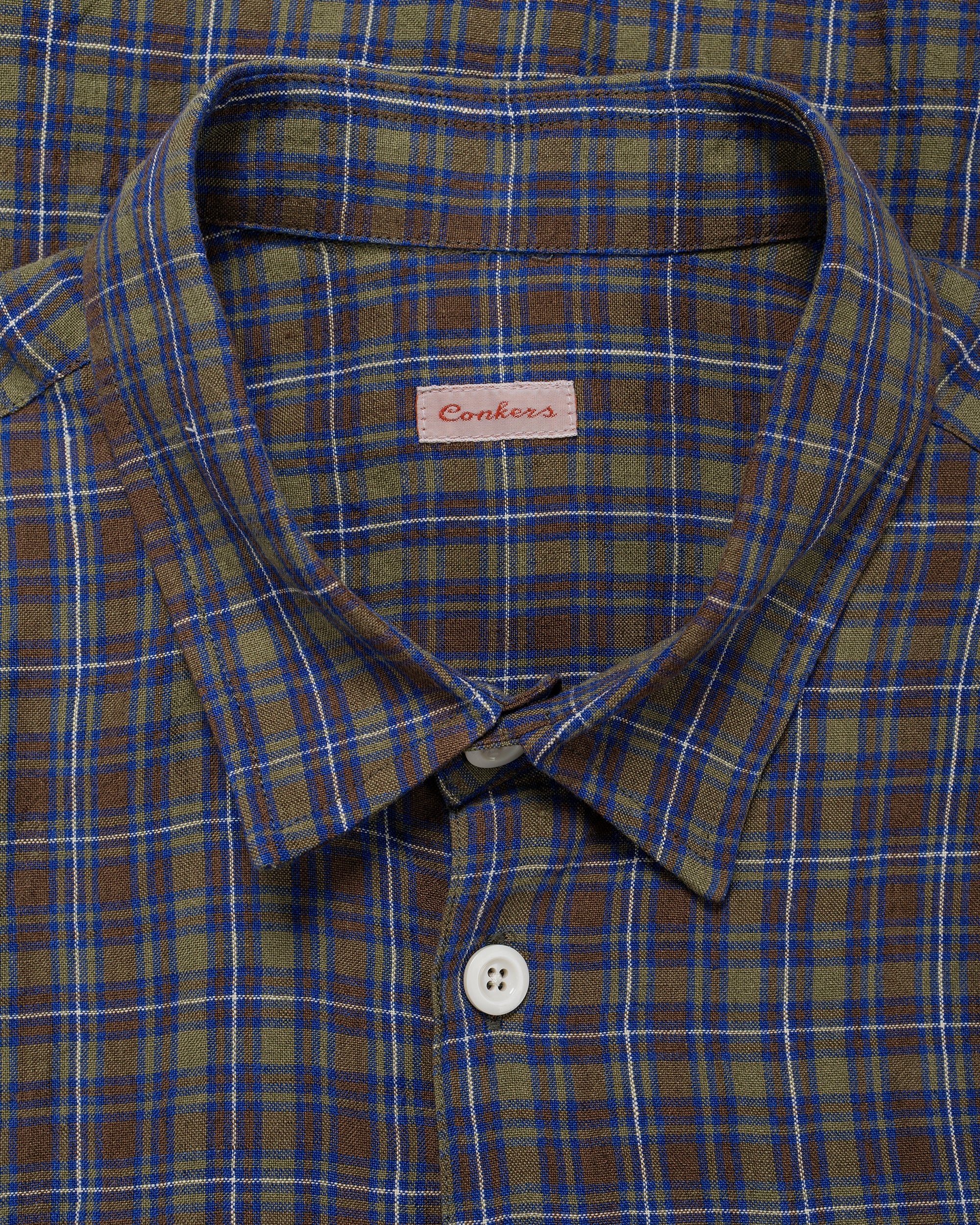 Conkers Farmer Shirt Irish Linen Damson - Image 5