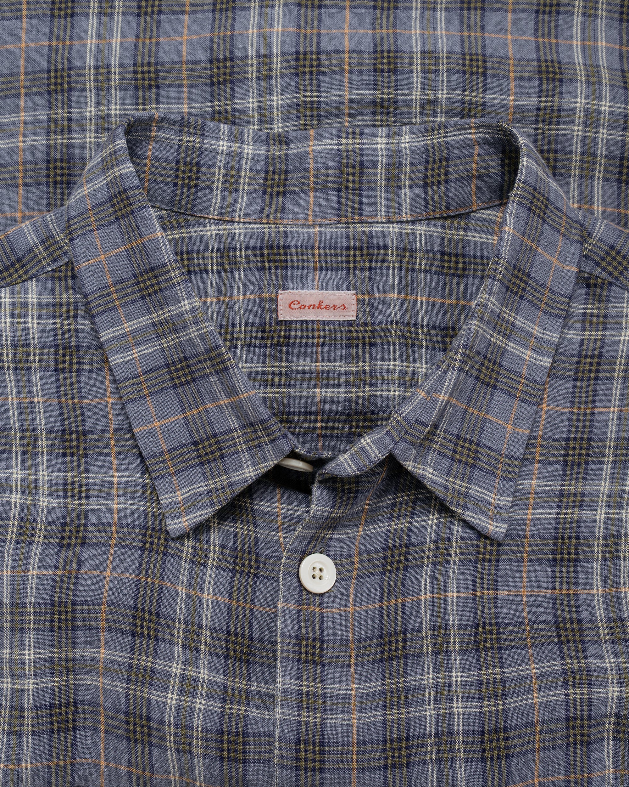 Conkers Farmer Shirt Irish Linen Sloe - Image 5