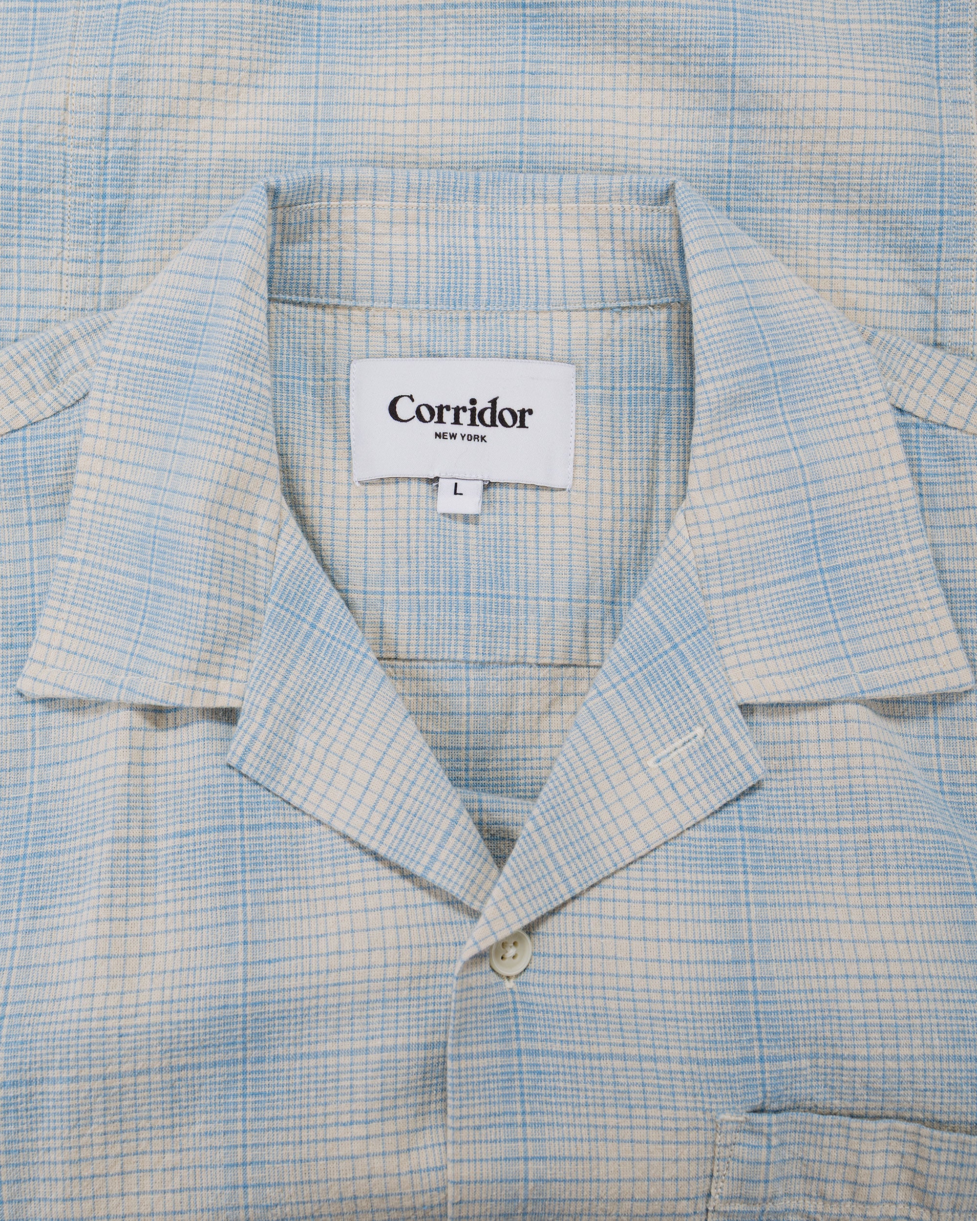 Corridor Linen Plaid SS Light Blue - Image 4