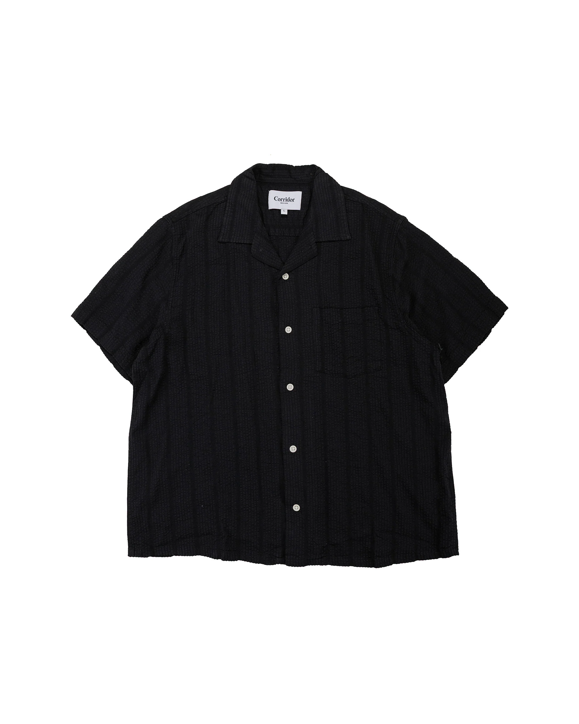 Corridor Striped Seersucker SS Black