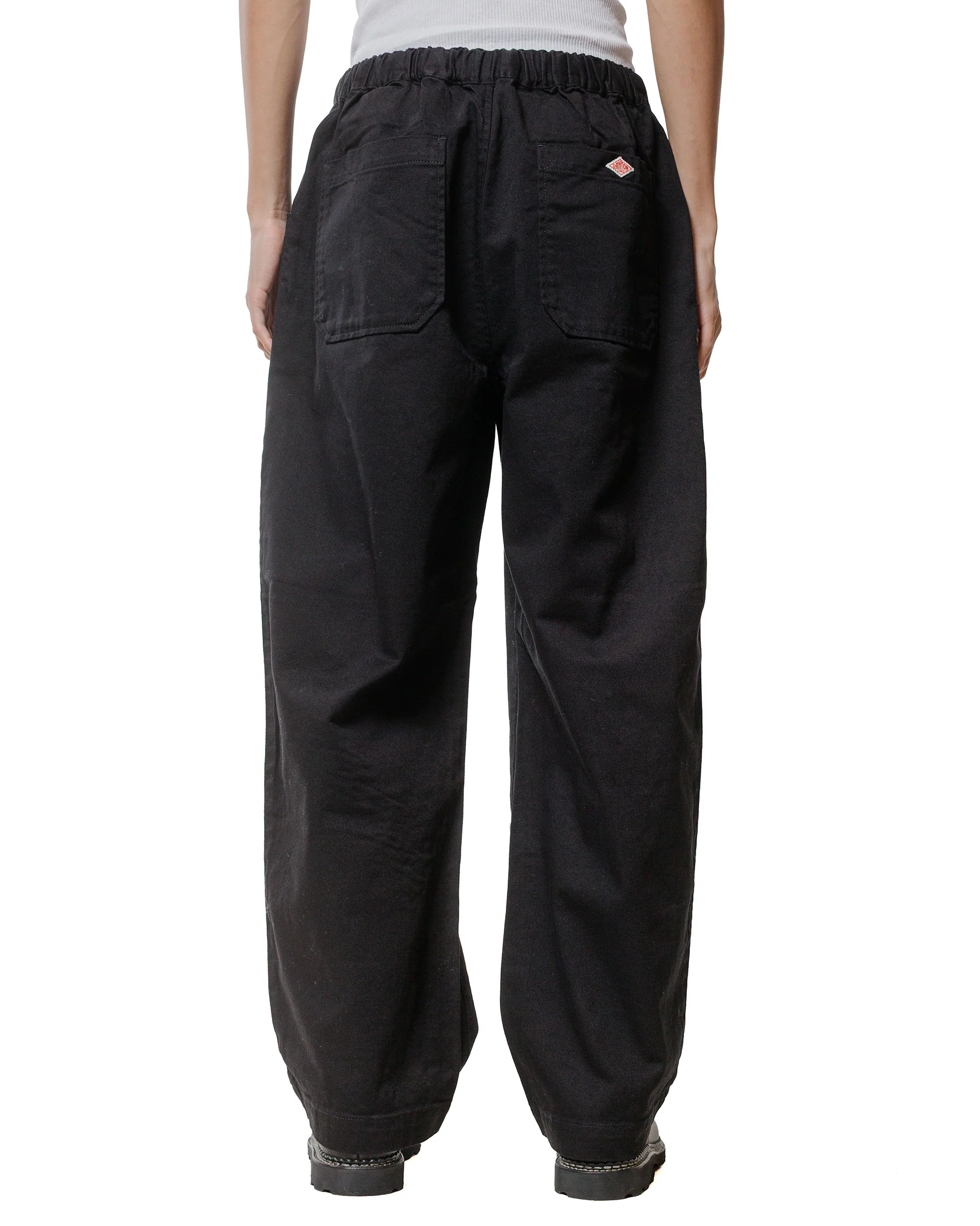 Danton 10/- Loose Chino Tuck Pants Black - Image 3