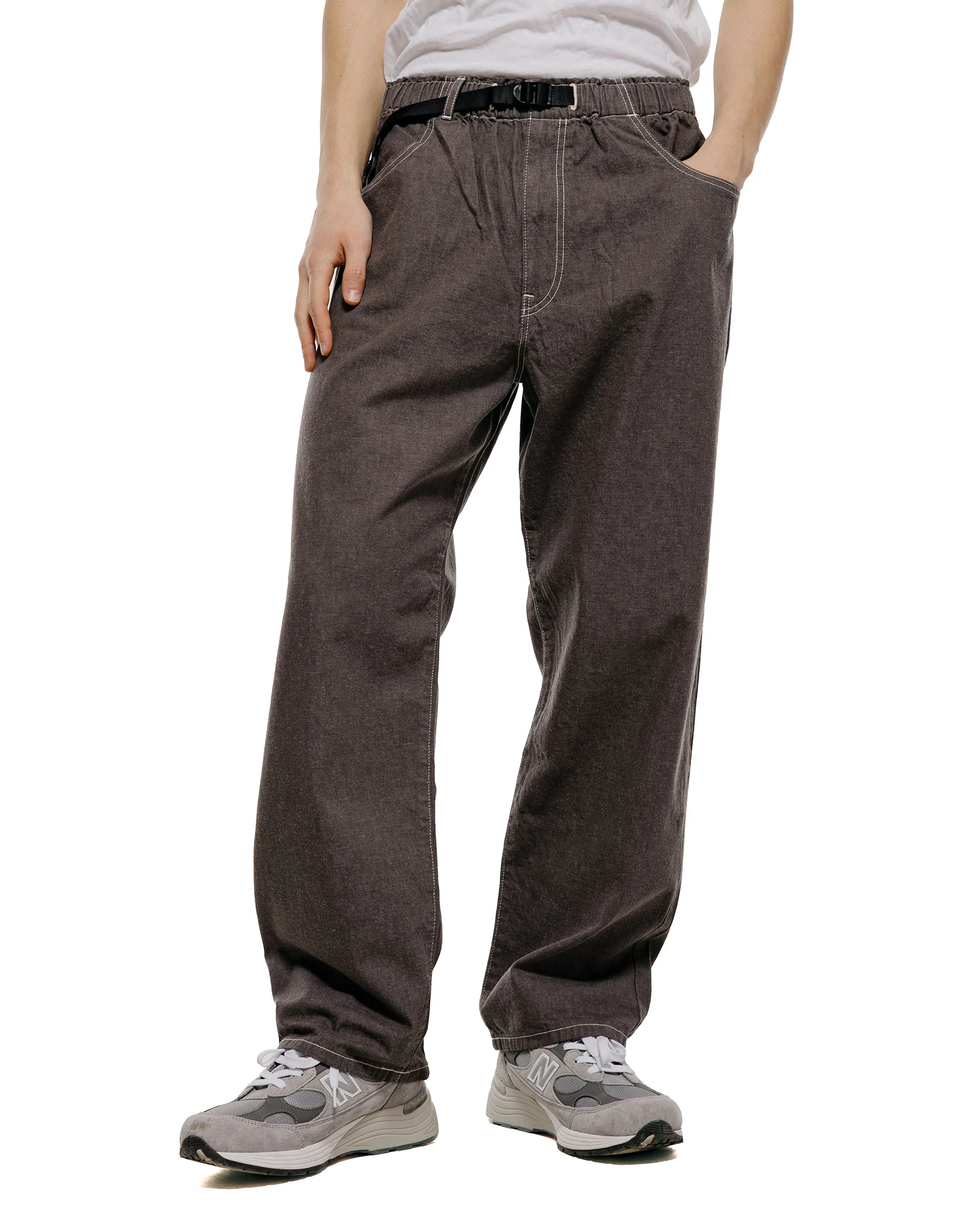 Danton Colour Denim Tuck Belted Pant Charcoal - Image 2