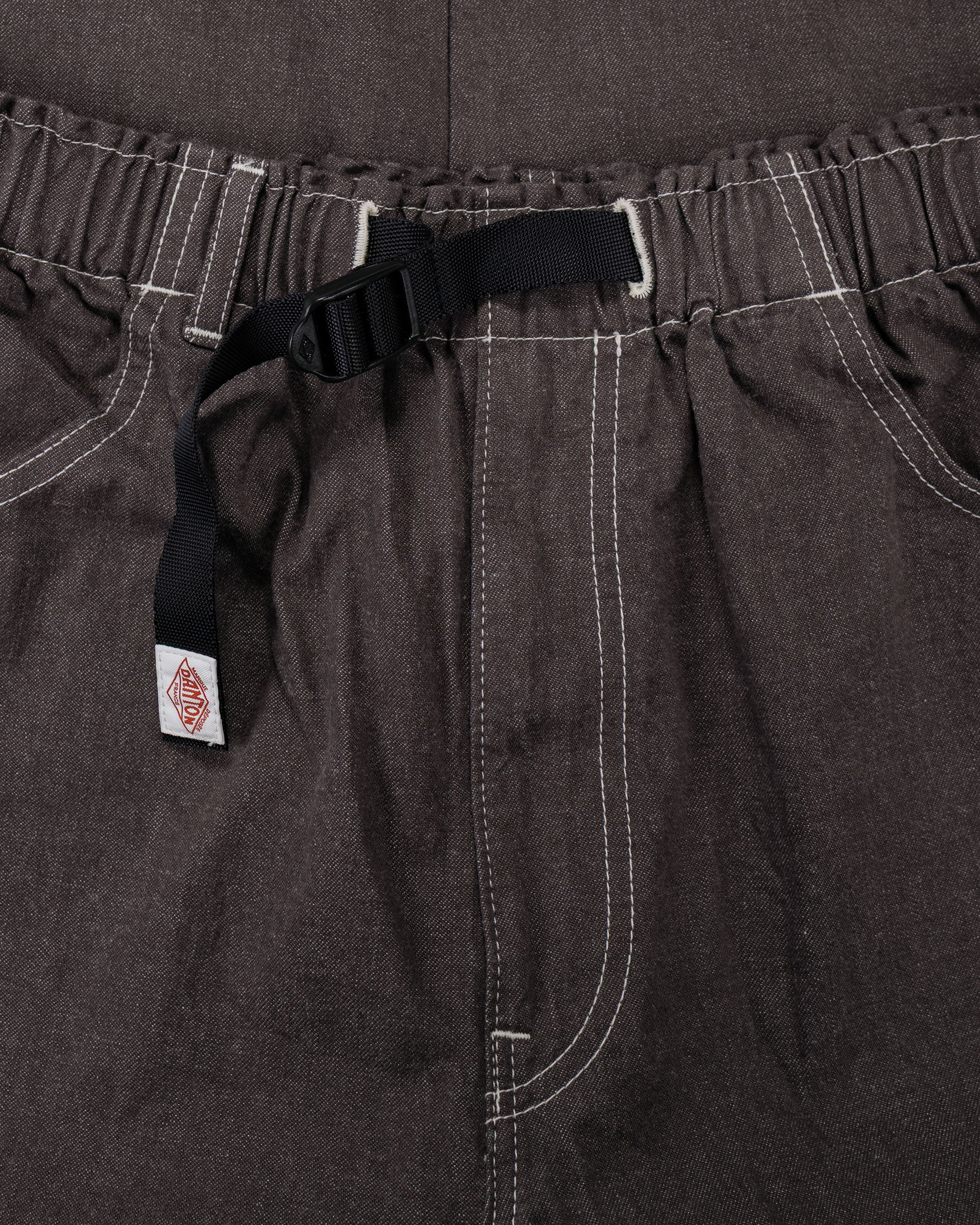 Danton Colour Denim Tuck Belted Pant Charcoal - Image 5