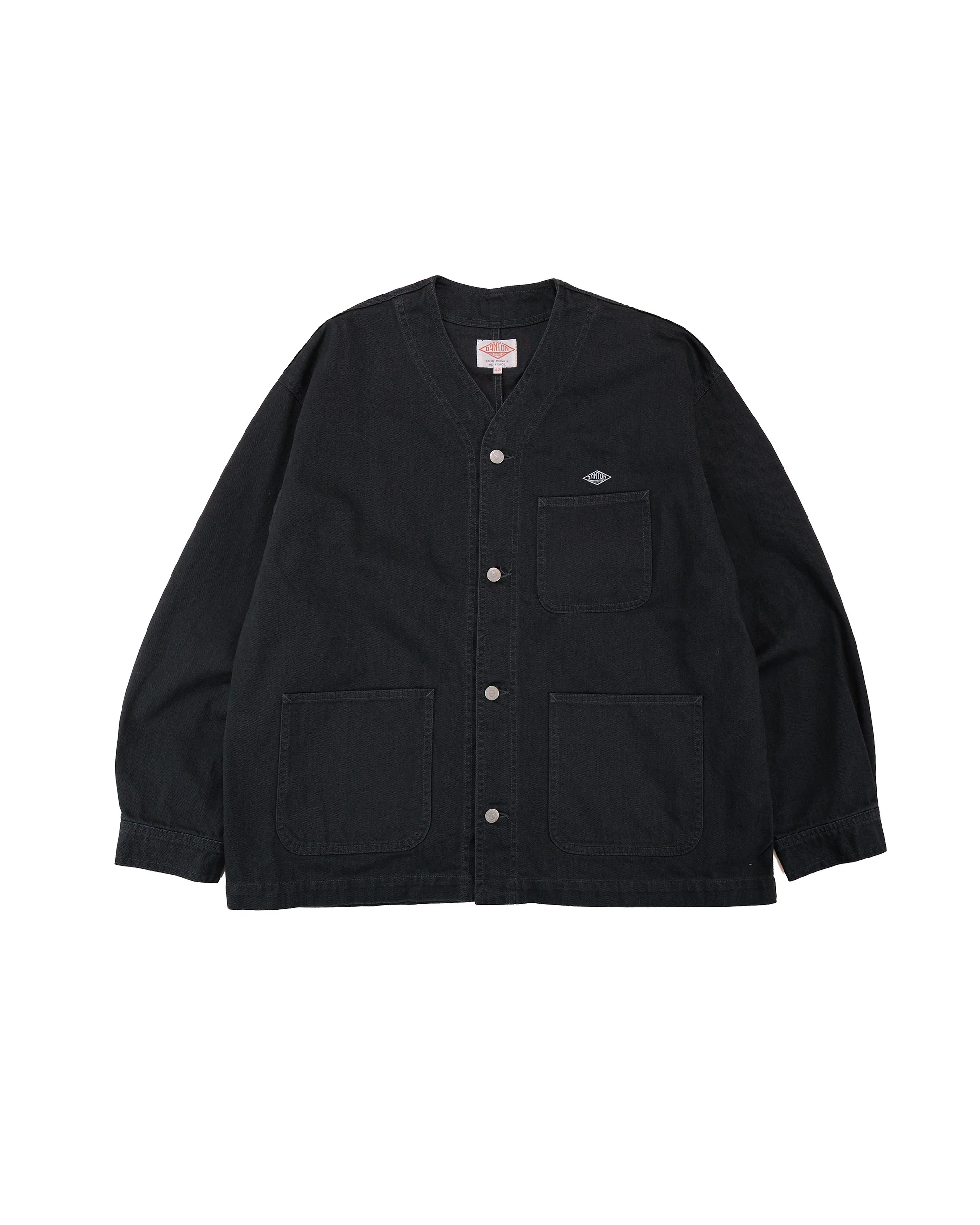 Danton Katsuragi Collarless Jacket Charcoal Black