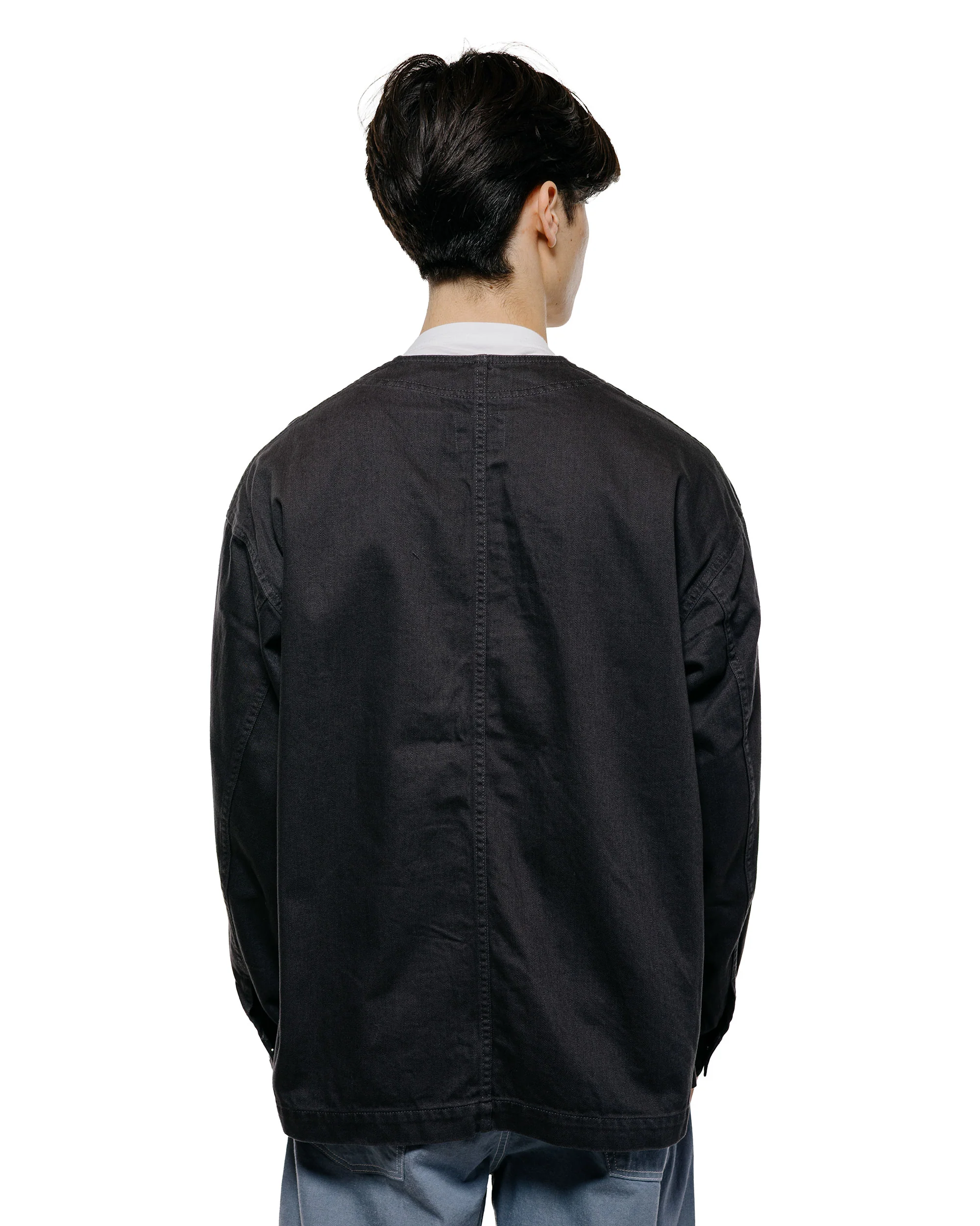 Danton Katsuragi Collarless Jacket Charcoal Black - Image 3