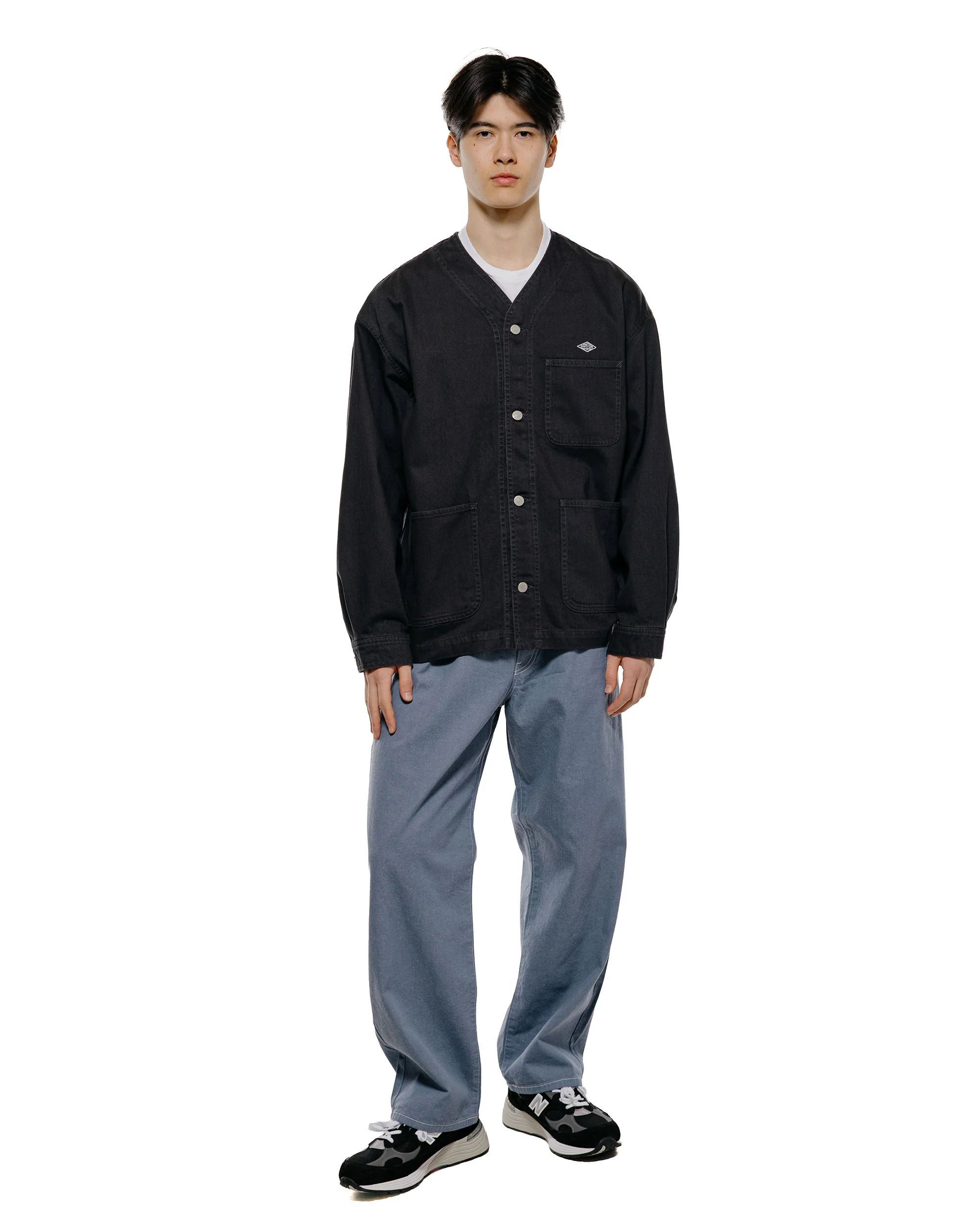 Danton Katsuragi Collarless Jacket Charcoal Black - Image 4