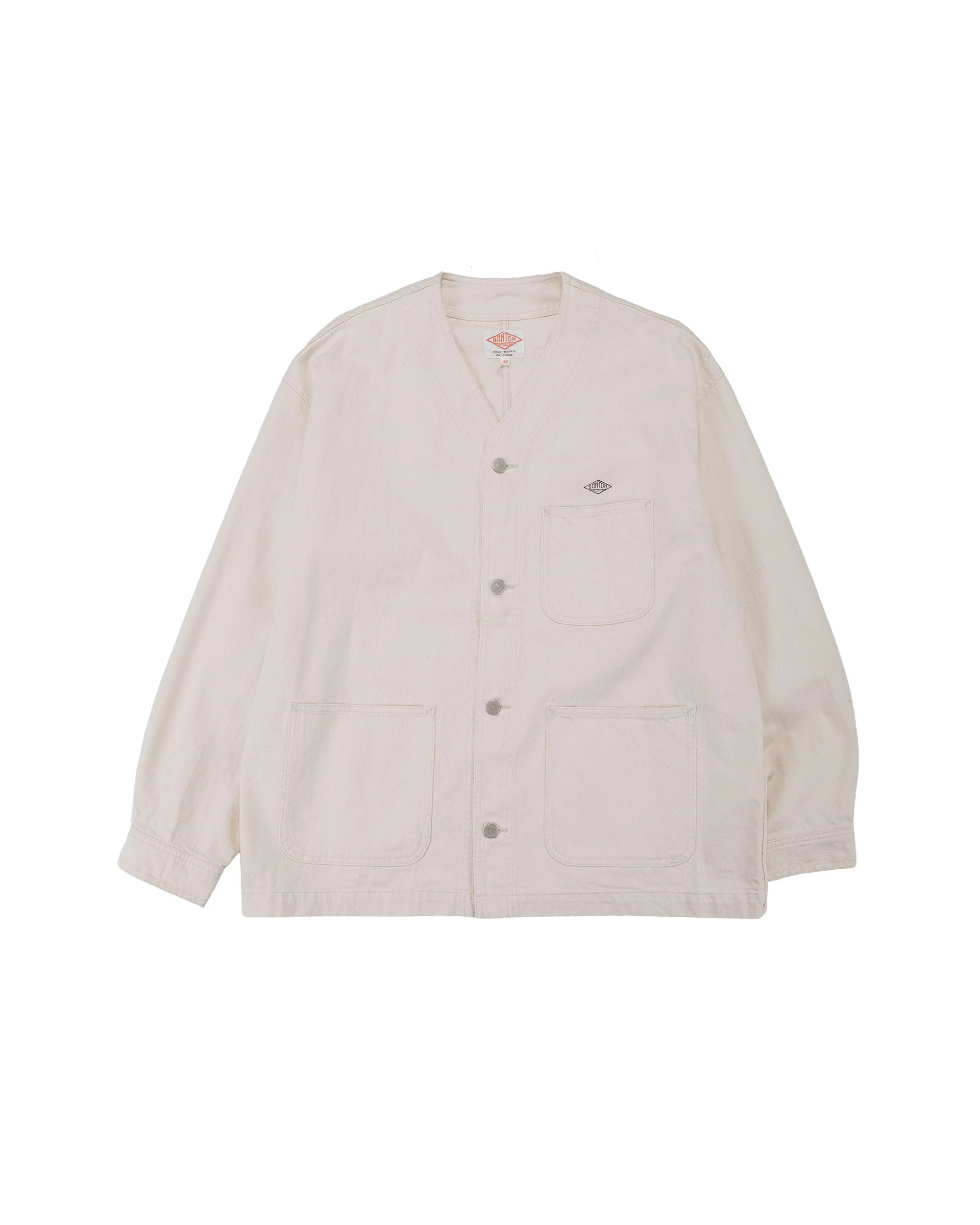 Danton Katsuragi Collarless Jacket Ecru
