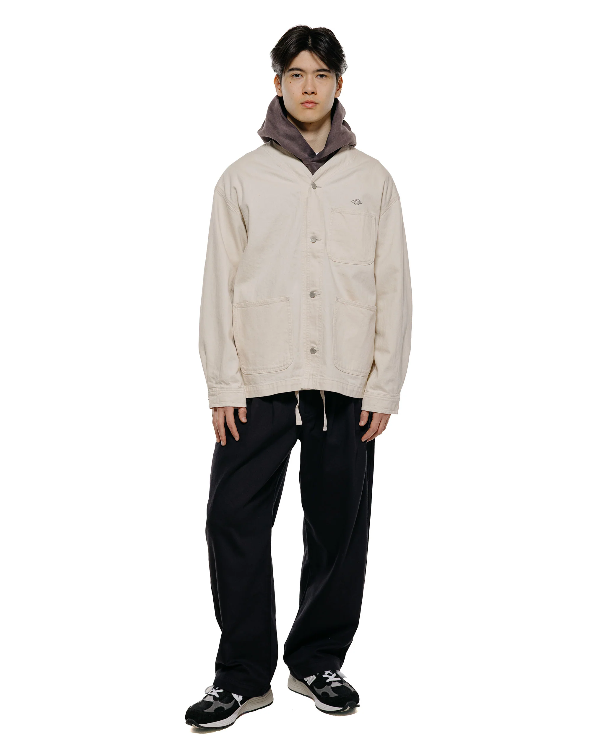 Danton Katsuragi Collarless Jacket Ecru - Image 4