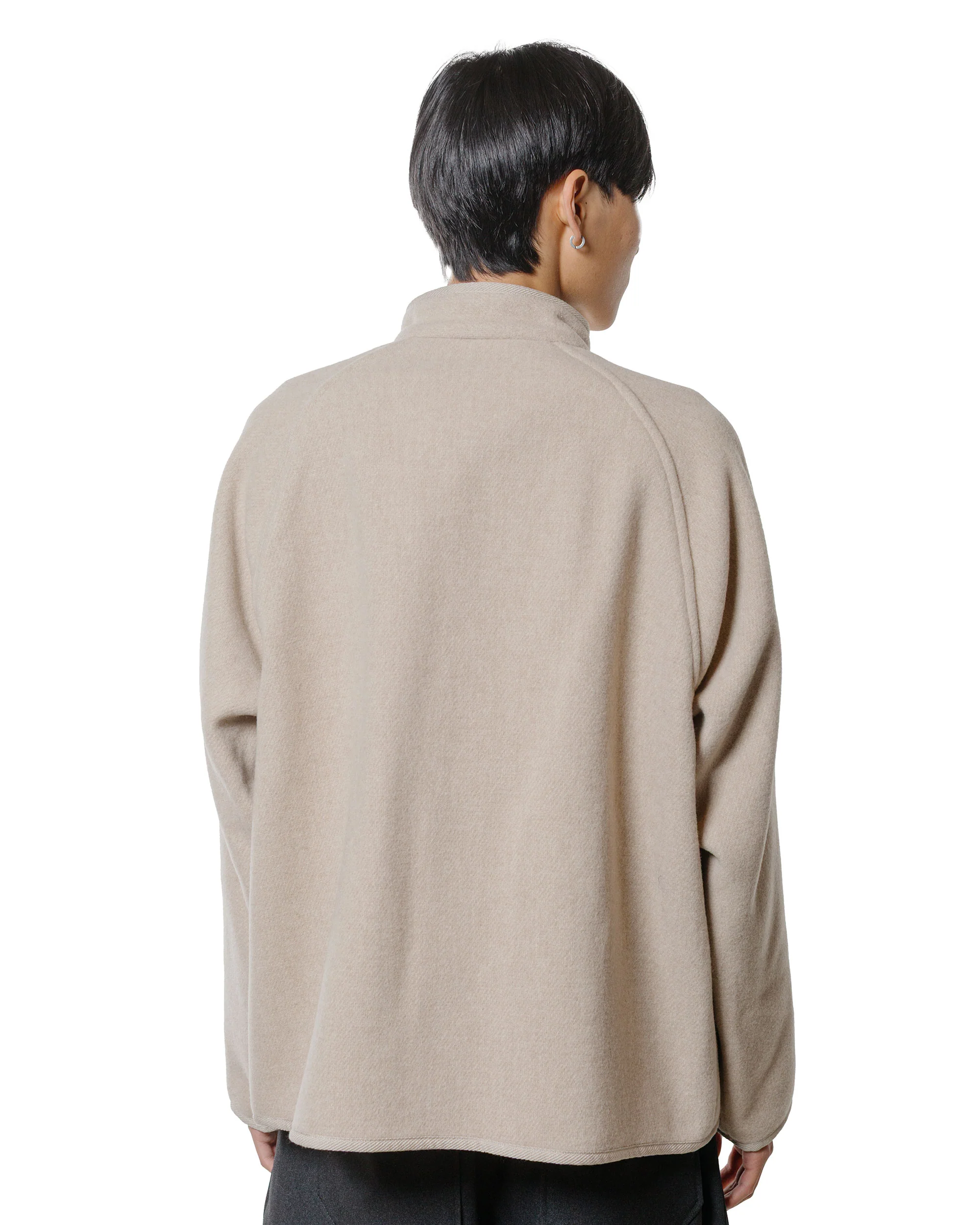 Danton Wool Light Pile Stand Collar Jacket Raw Beige - Image 3