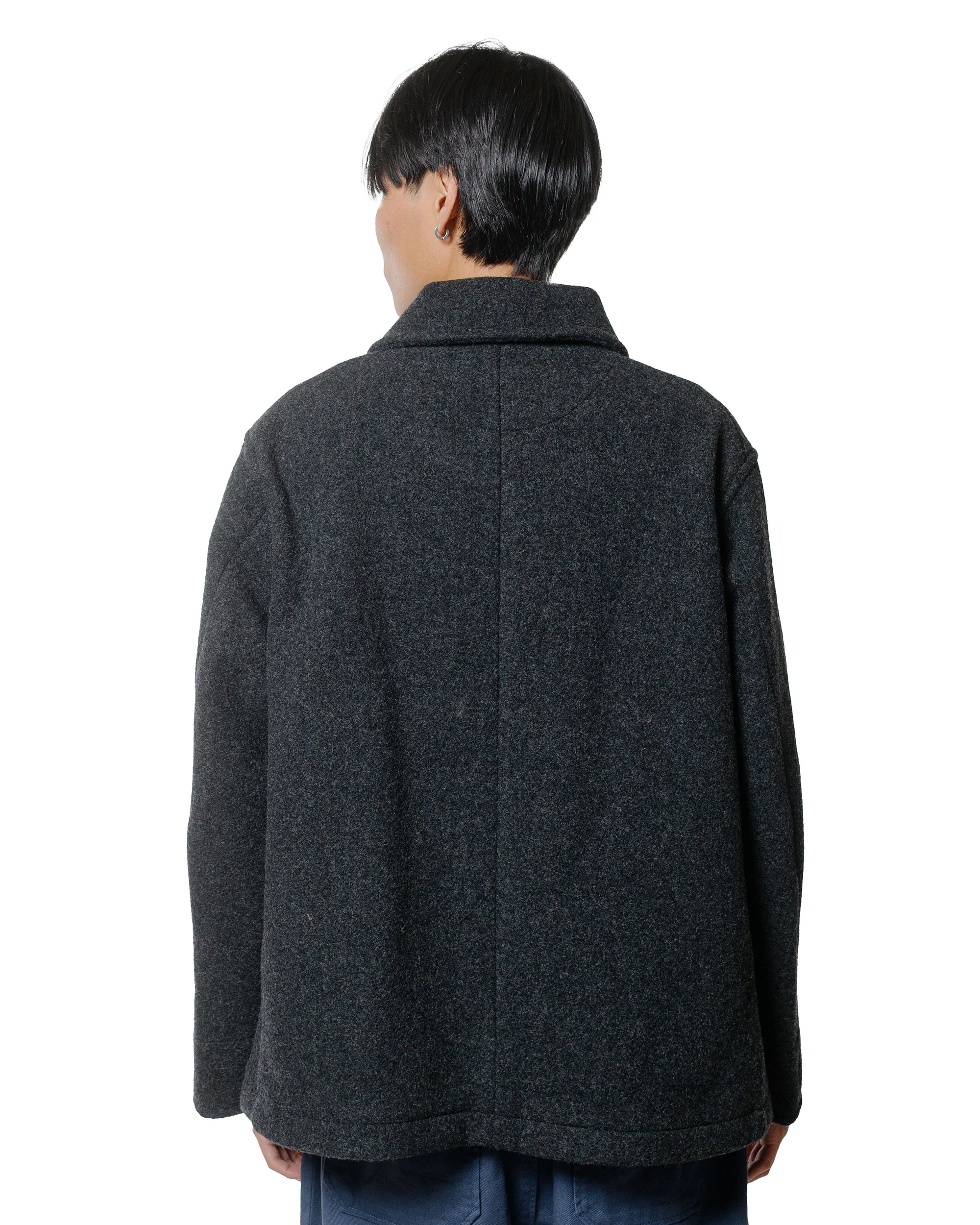 Danton Wool Pile Collar Round Jacket Charcoal - Image 3