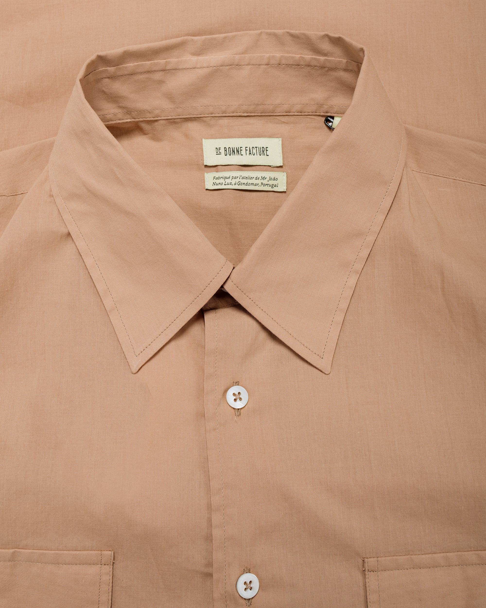 De Bonne Facture Artist Shirt Washed Cotton Voile Rosewood - Image 5