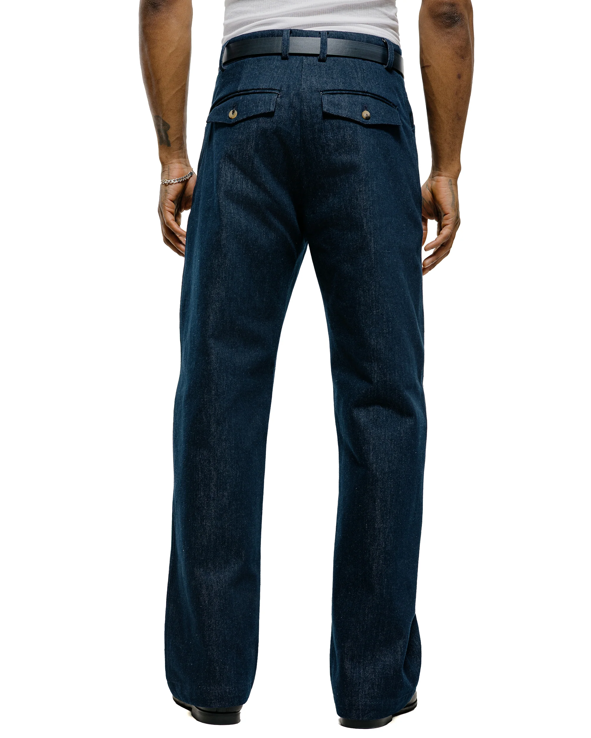 De Bonne Facture Gardian Trousers Organic French Cotton Denim Indigo - Image 4