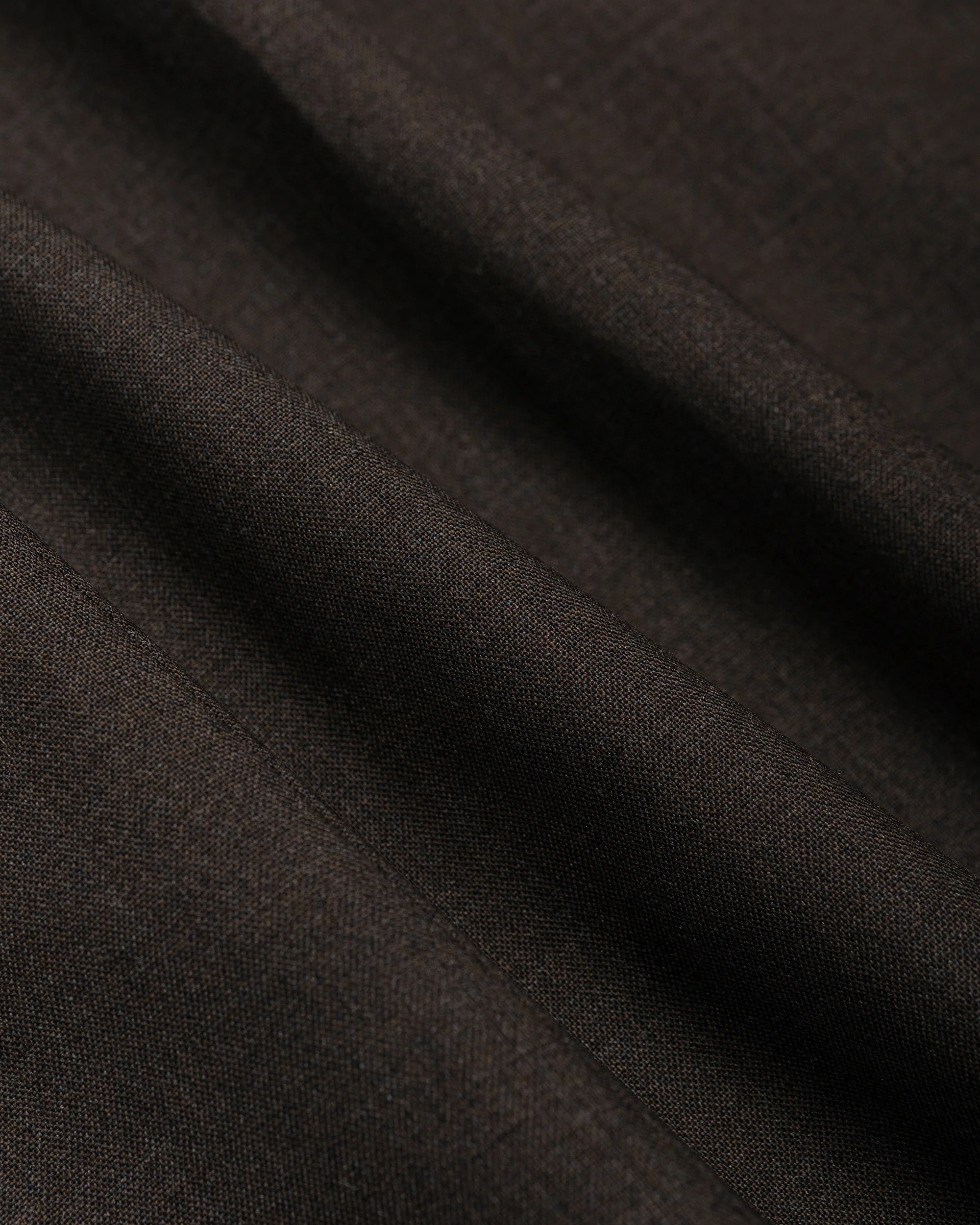 De Bonne Facture Grandad Trouser Super 130's Cold Wool Bark Brown - Image 7
