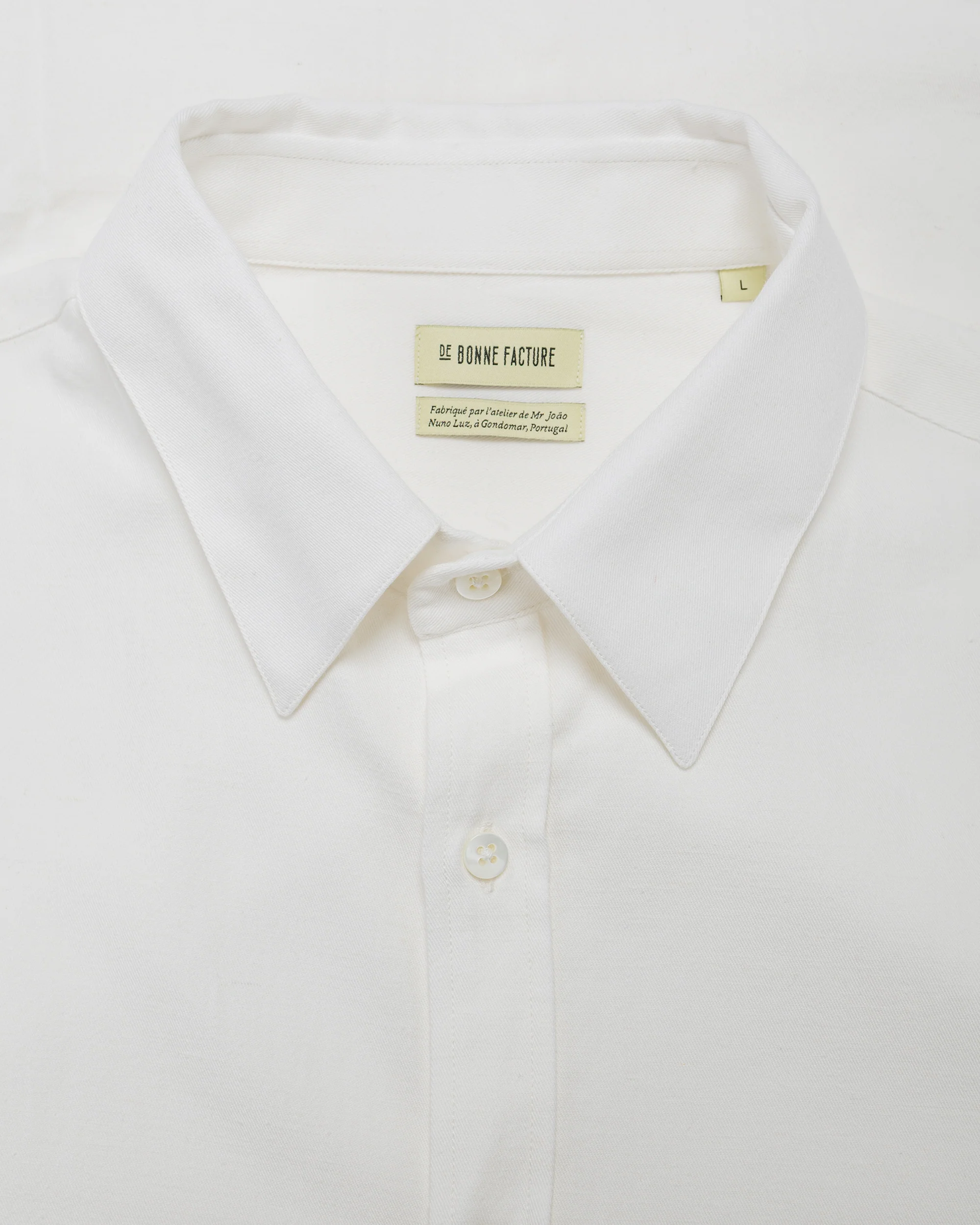 De Bonne Facture Oversized Shirt Cotton Hemp White - Image 5
