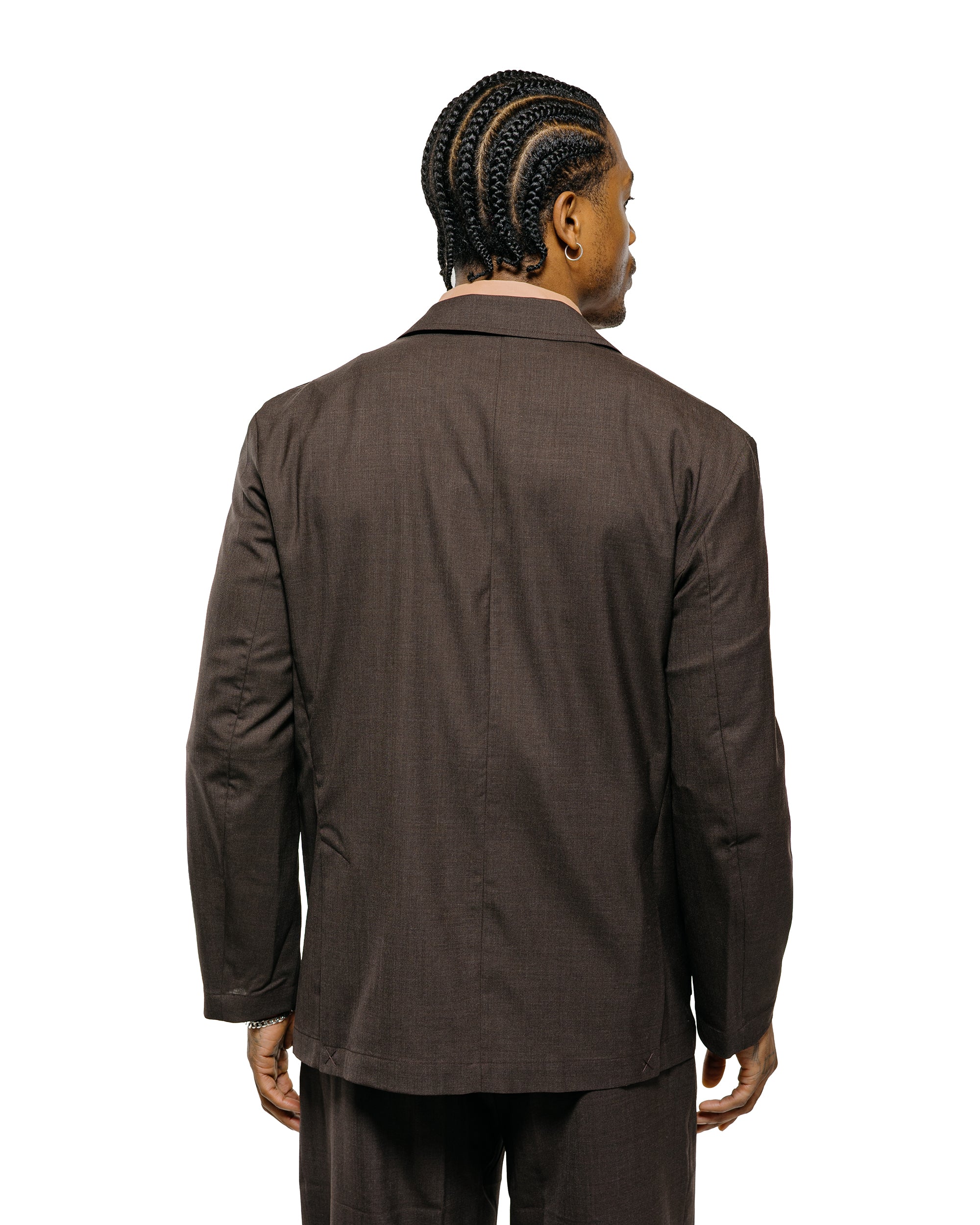 De Bonne Facture Writer's Jacket Super 130's Cold Wool Bark Brown - Image 3