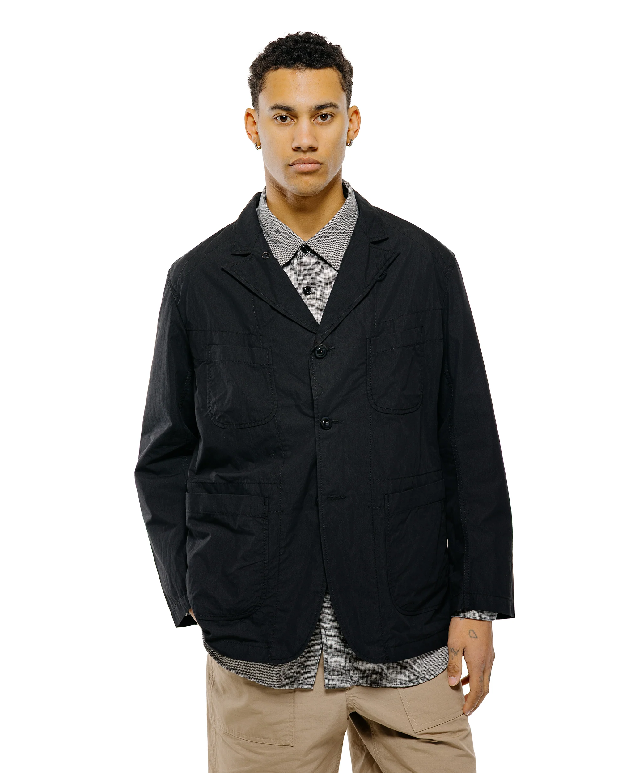 Engineered Garments Bedford Jacket Black Lightweight Nyco Poplin - Image 2